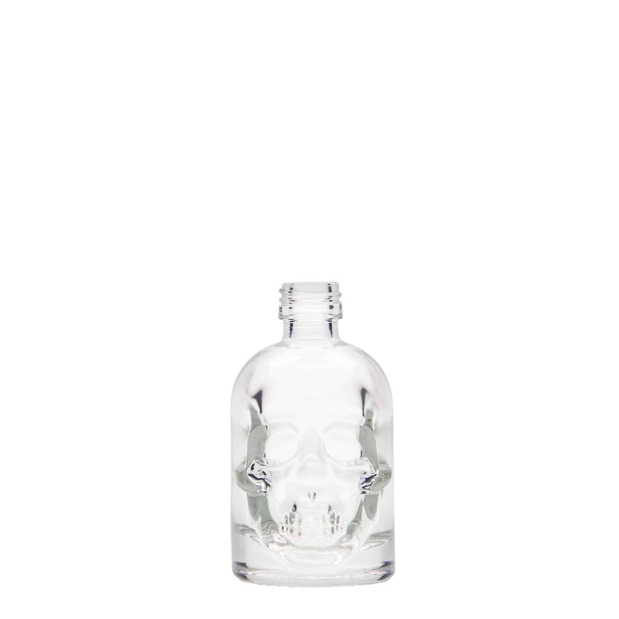 Flacon en verre 50 ml « Tête de mort », ouverture : PP 18