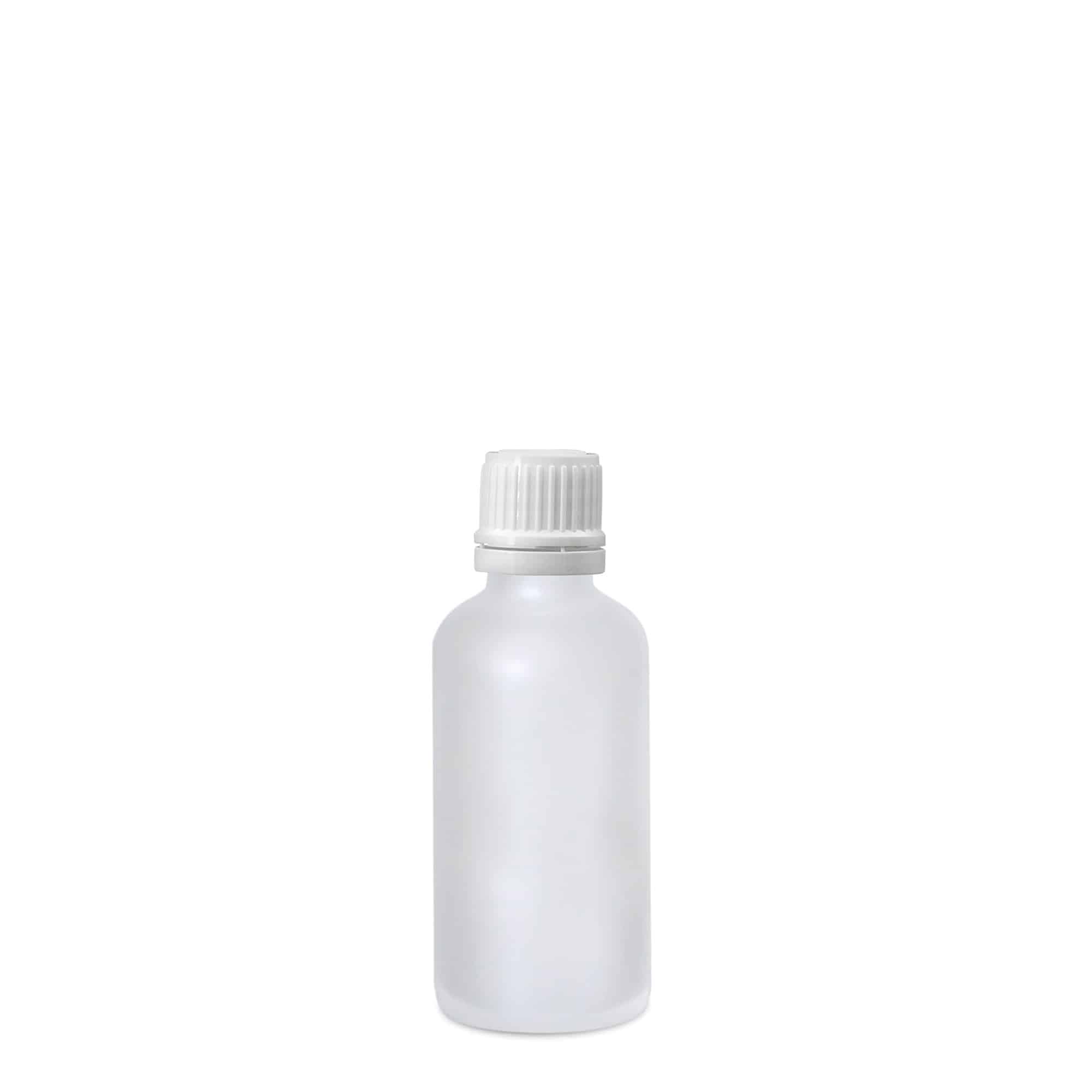 Flacon médical 50 ml, verre, givré, goulot : DIN 18