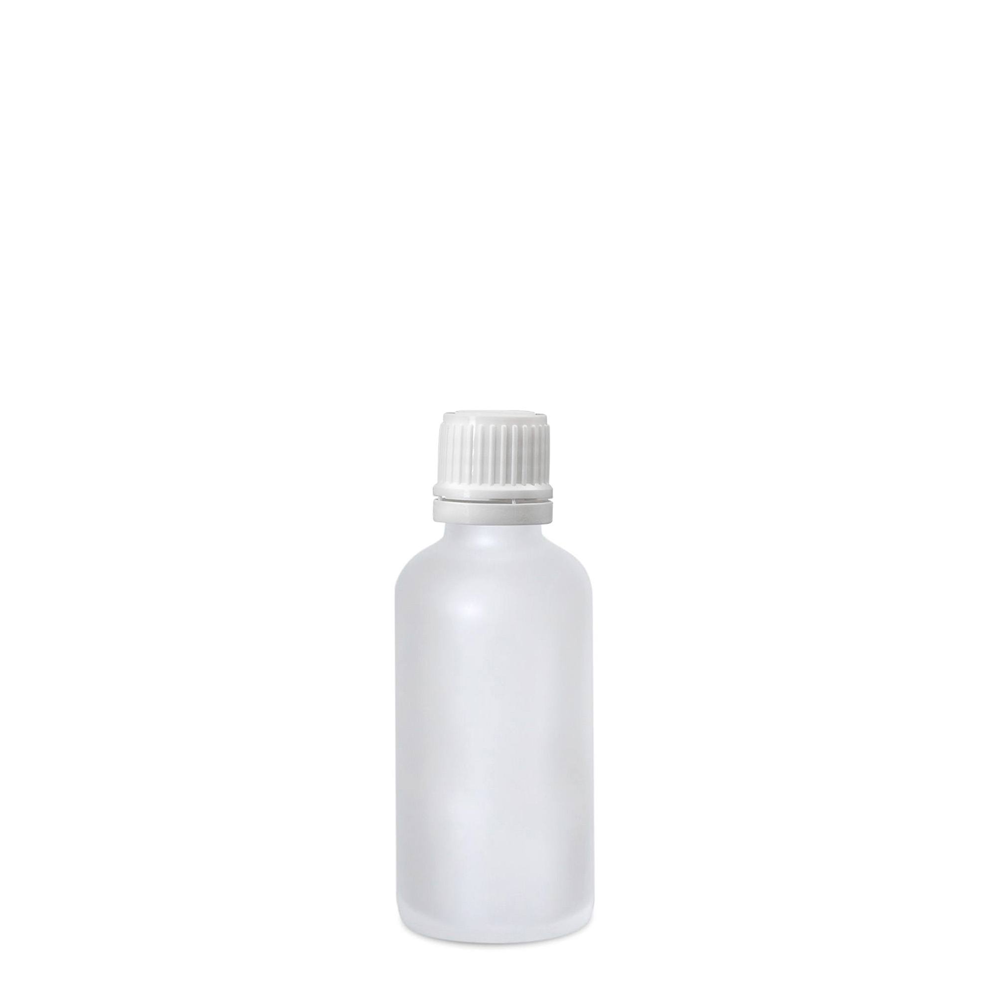 Flacon médical 50 ml, verre, givré, ouverture : DIN 18 Flacon médical 50 ml, verre, givré, ouverture : DIN 18