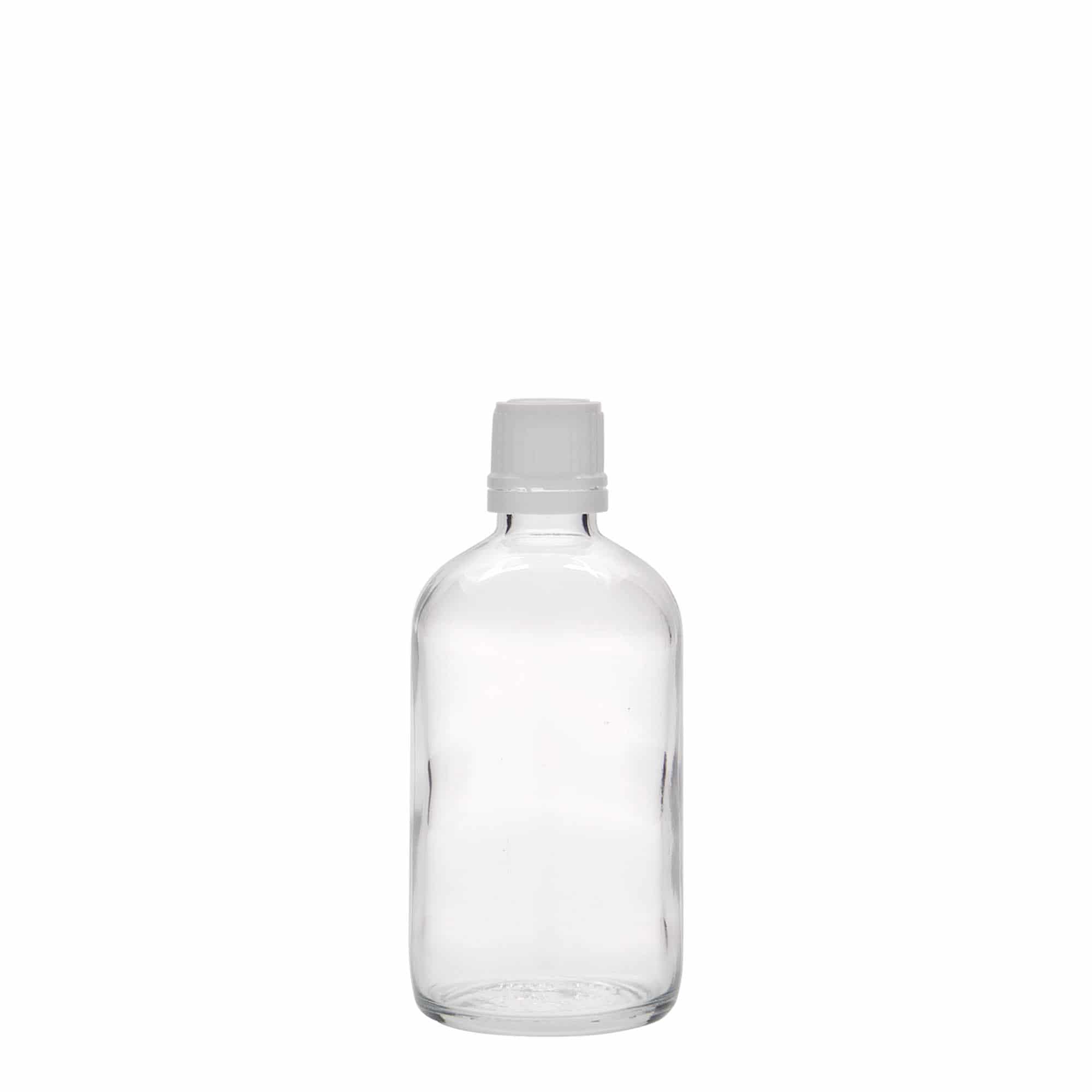 Flacon pharmaceutique 100 ml, verre, col : DIN 18