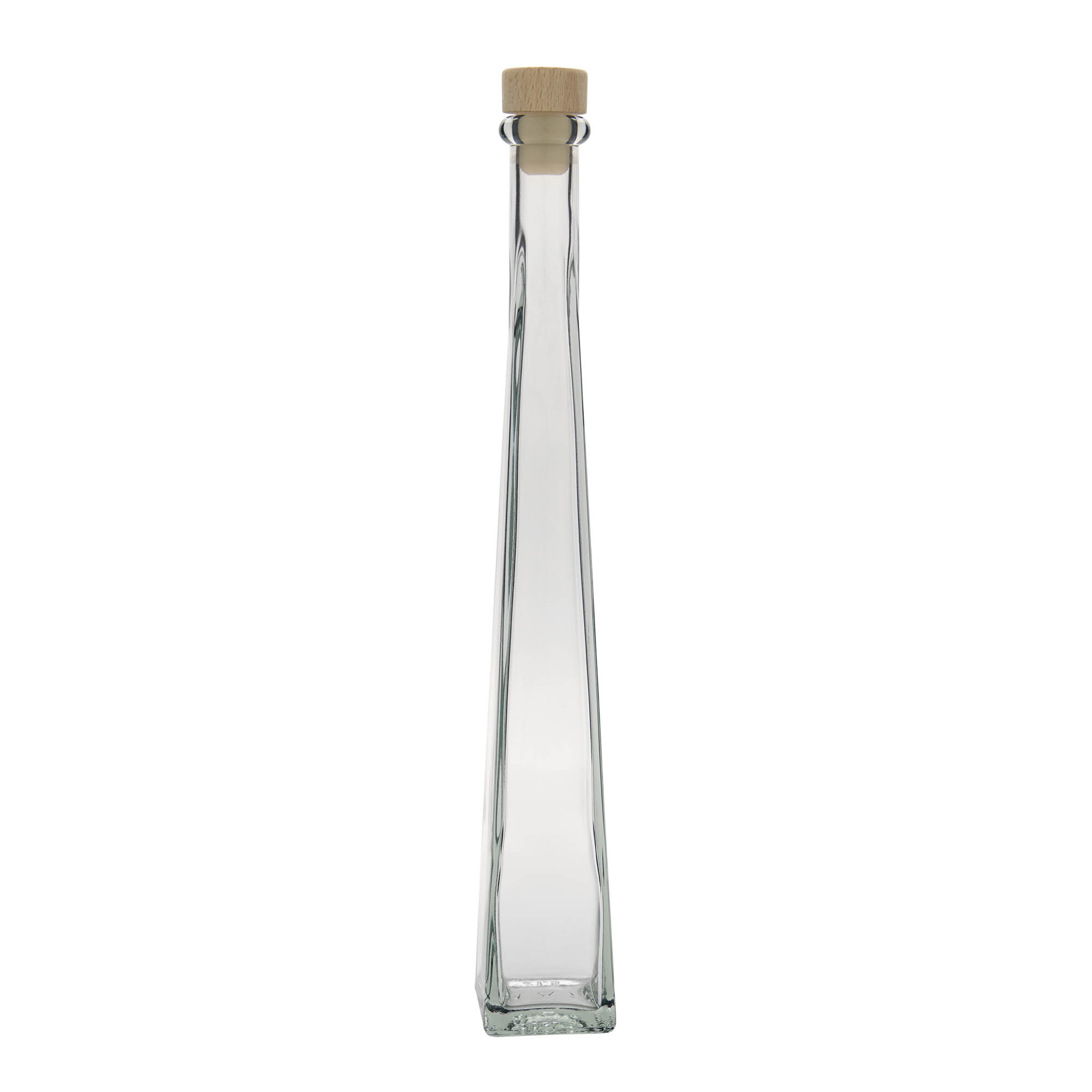 Bouteille en verre 200 ml 'Dama Quadrato', carrée, ouverture : bouchon en liège