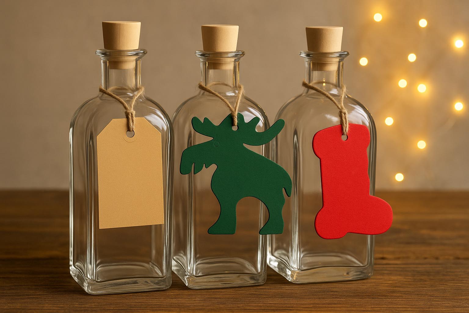 Étiquette suspendue rectangulaire, marron