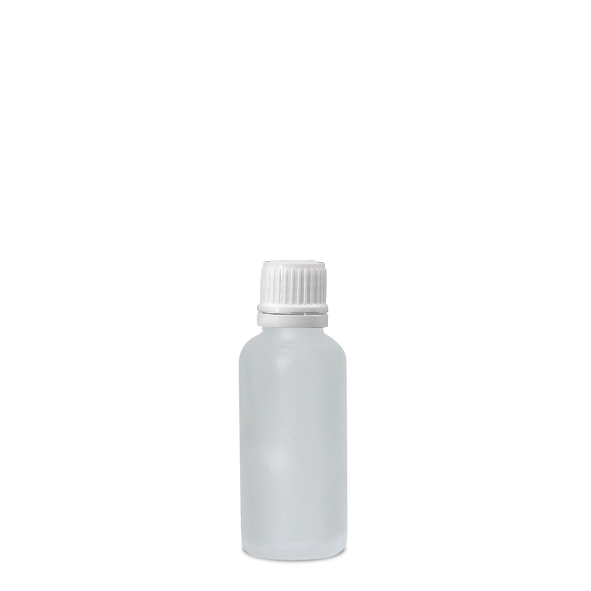 Flacon médical 30 ml, verre, givré, ouverture : DIN 18 Flacon médical 30 ml, verre, givré, ouverture : DIN 18