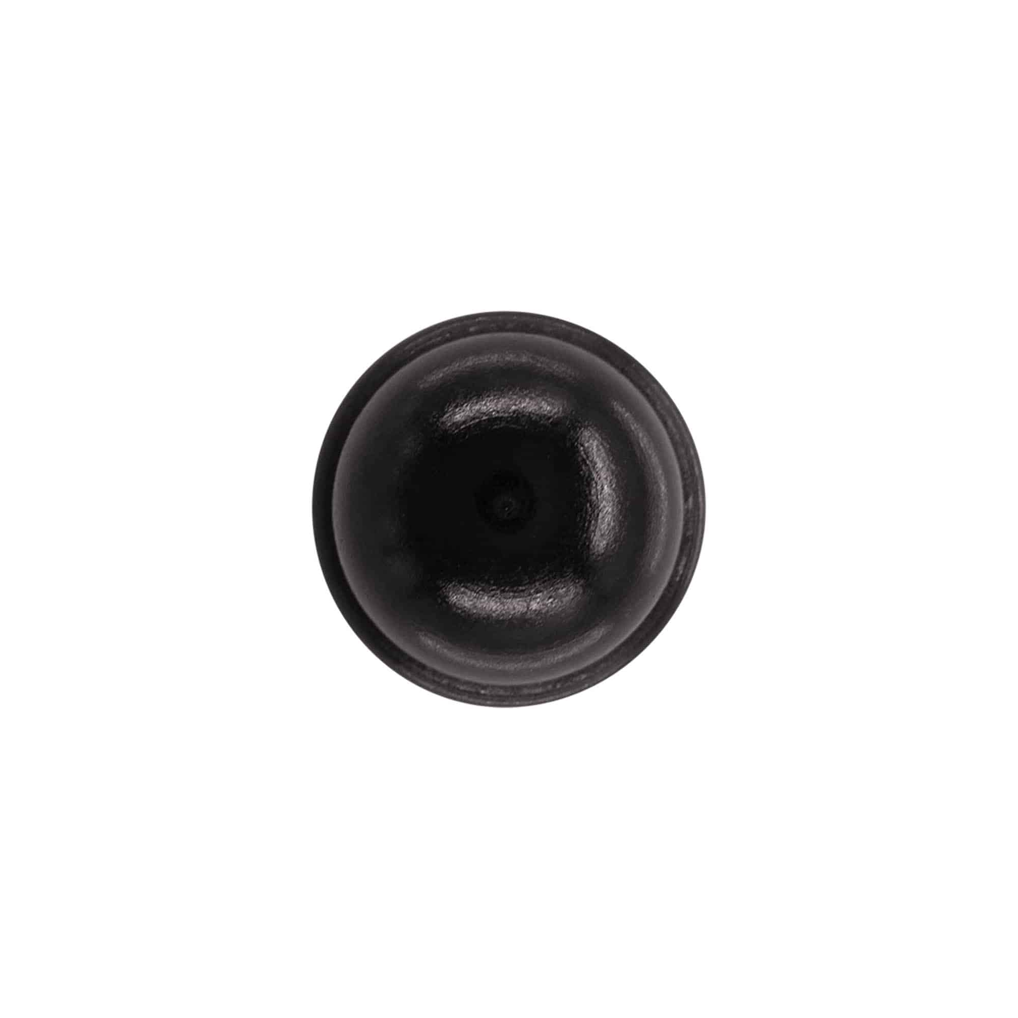Bouchon à poignée 19 mm "Melon", bois/PE, noir, pour embouchure : liège