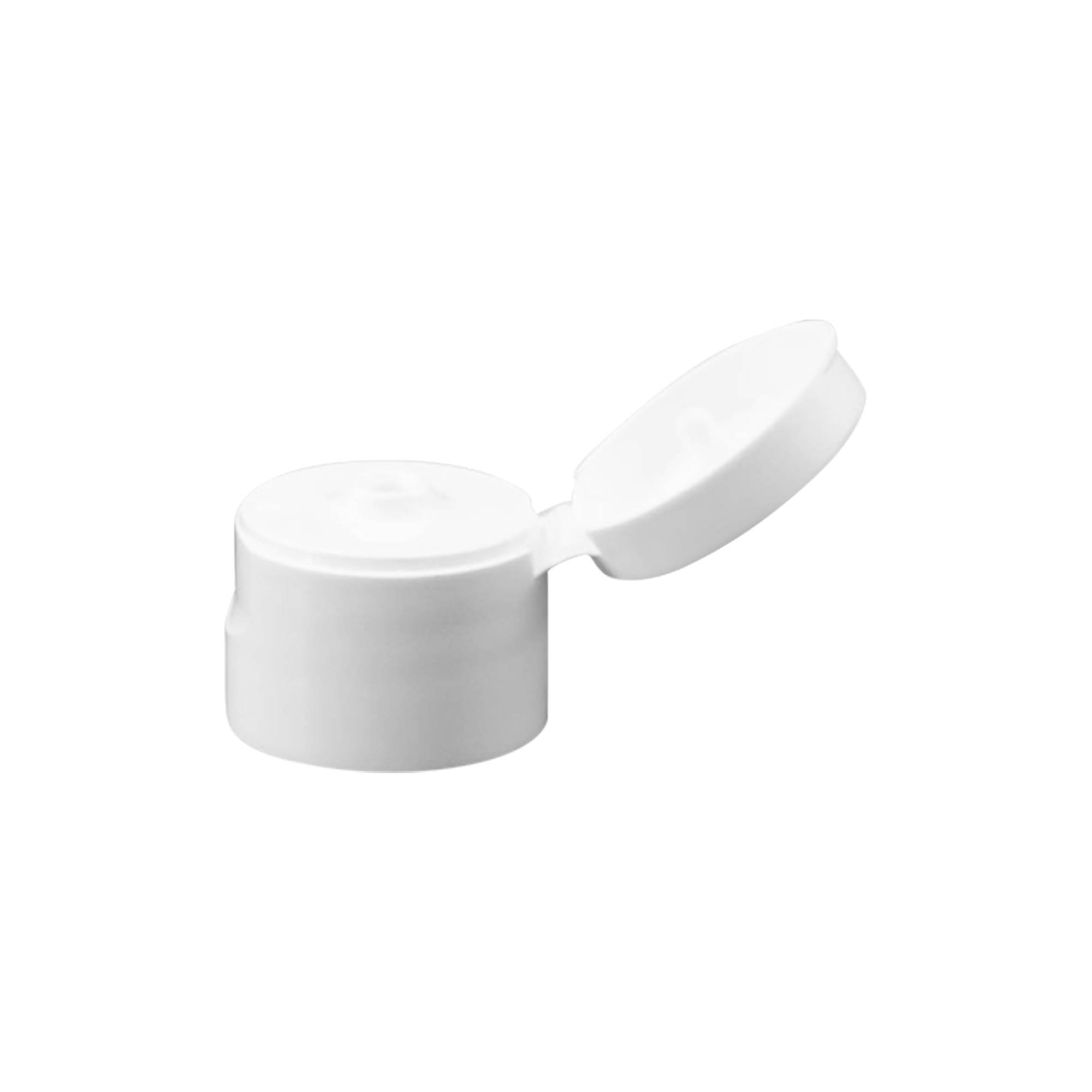 Bouchon à vis charnière à clapet, plastique PP, blanc, pour ouverture : 20/410 Bouchon à vis charnière à clapet, plastique PP, blanc, pour ouverture : 20/410