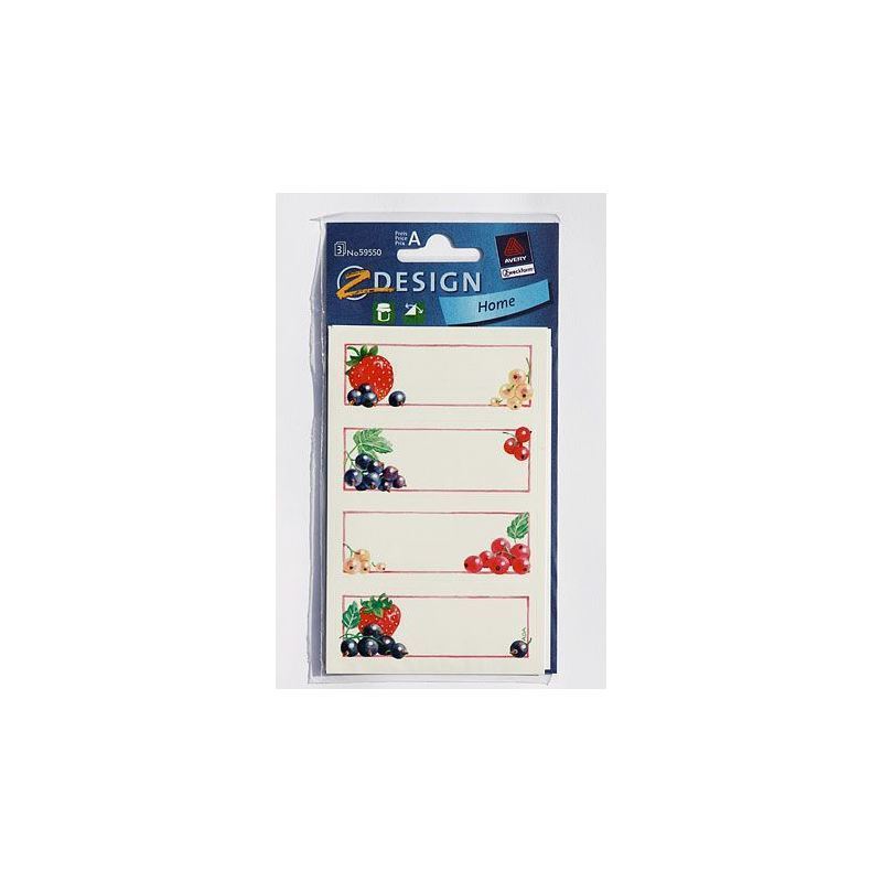 Étiquettes Zweckform « Groseilles », rectangulaires, papier, multicolores
