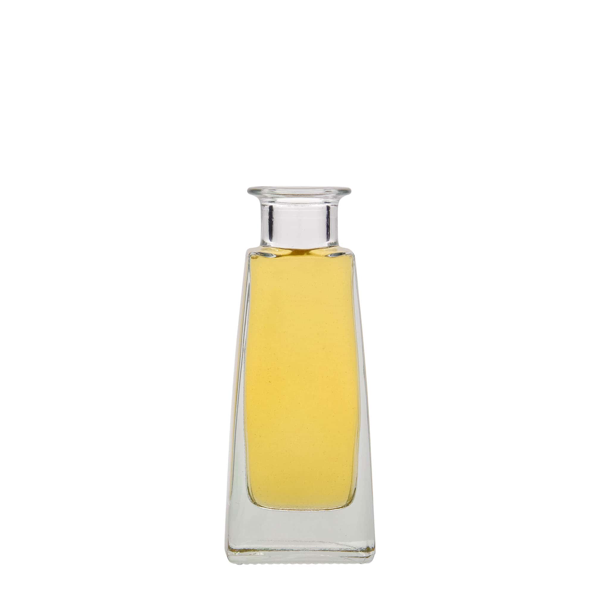 Flacon en verre 100 ml « Timmy », rectangulaire, ouverture : bouchon en liège