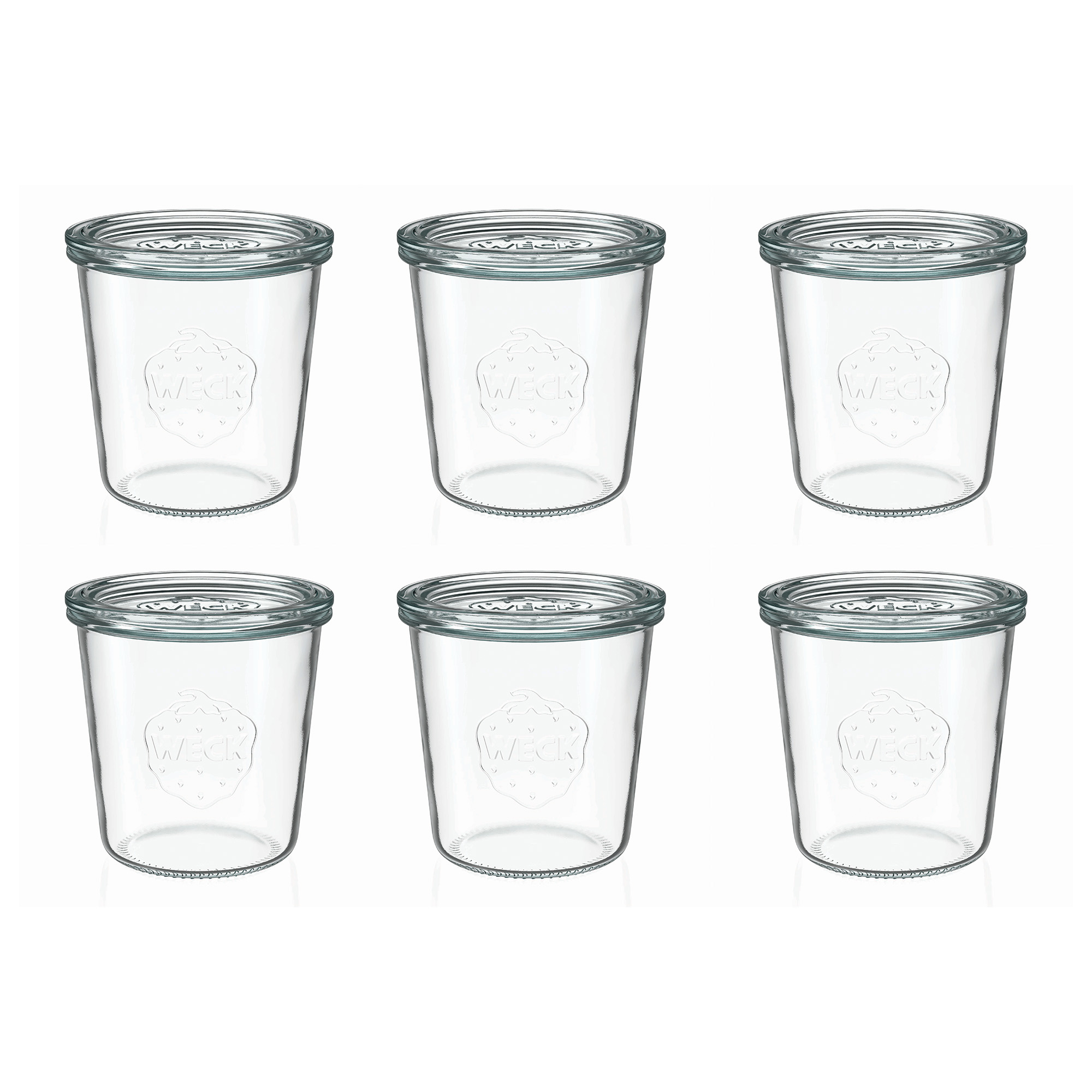 6x 580 ml bocal WECK à renversement avec couvercle en verre RR 100
