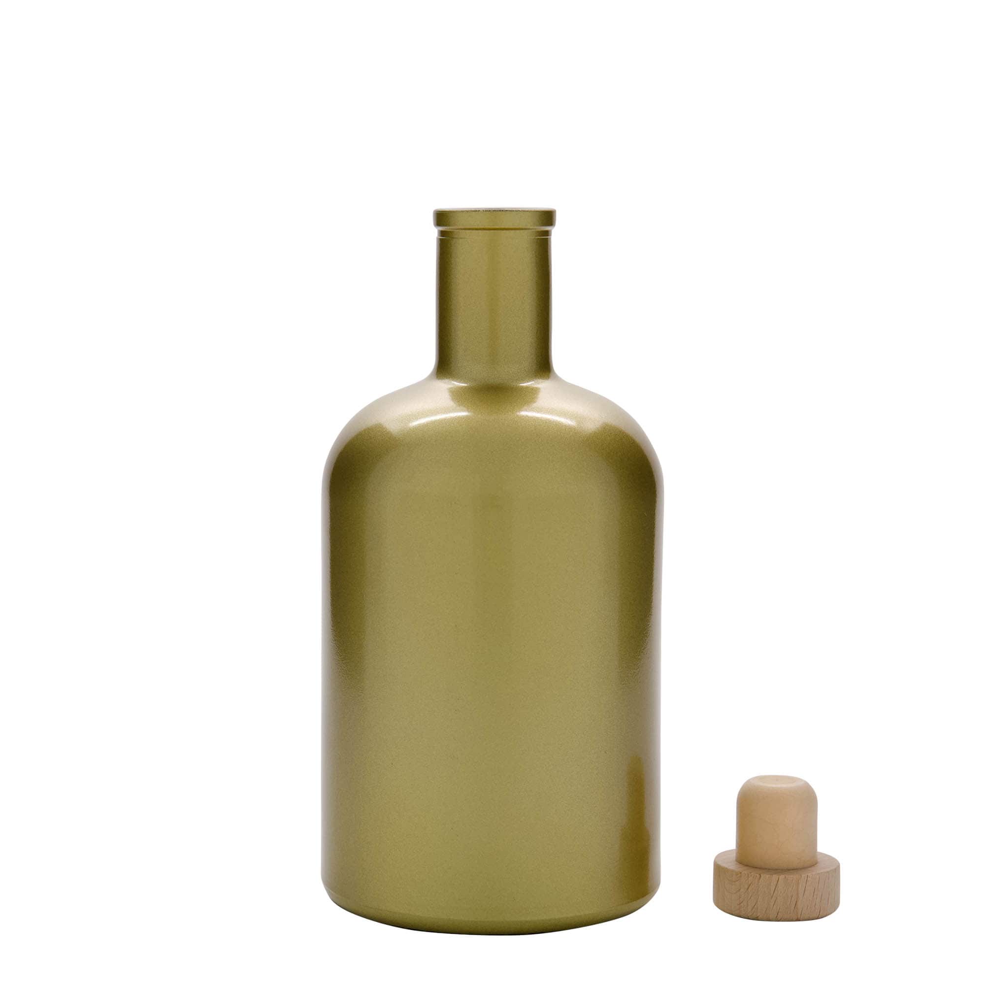 Bouteille en verre 700 ml 'Gerardino', dorée, ouverture : bouchon en liège