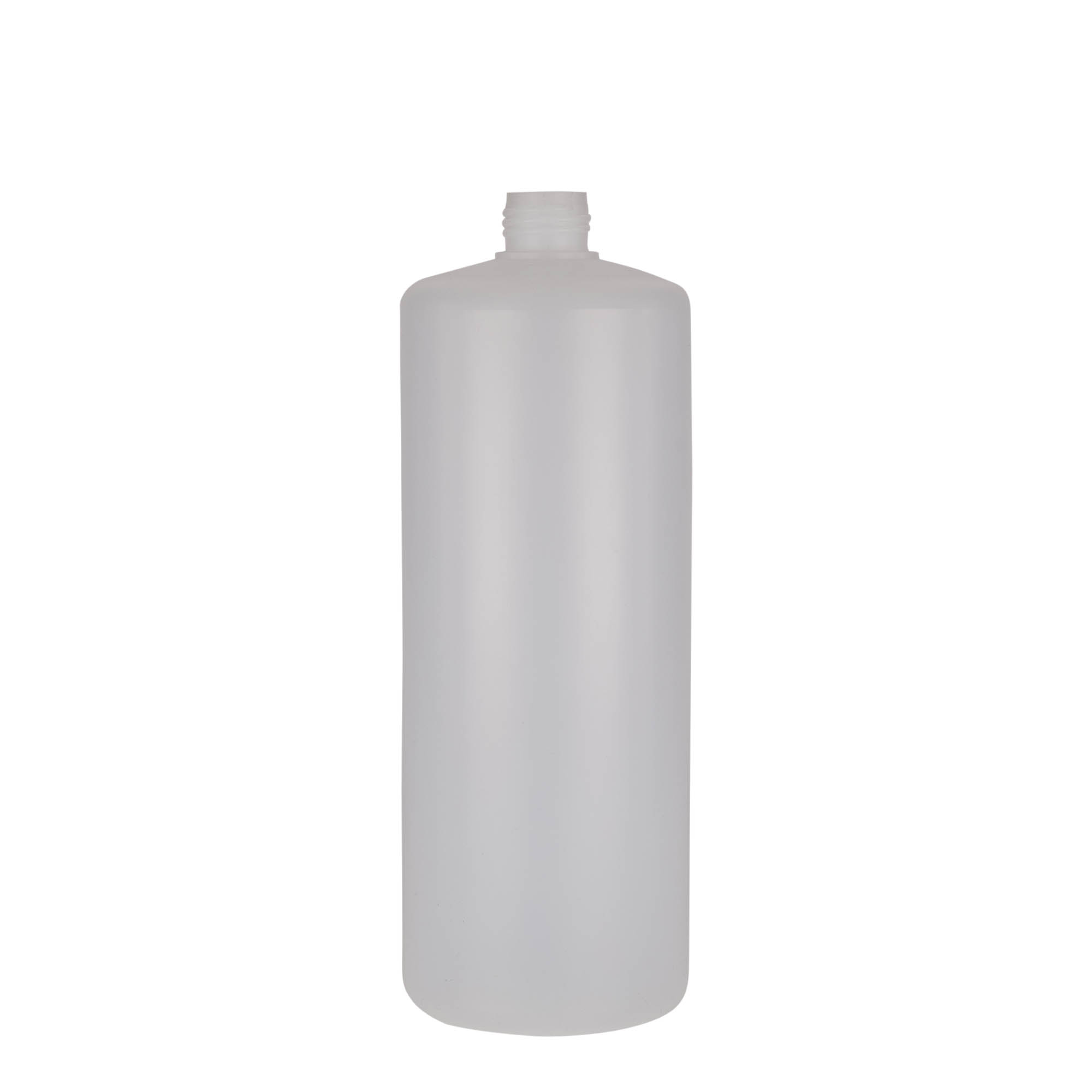 1 000 ml bouteille ronde, plastique PE, naturel, ouverture : bouchon à vis