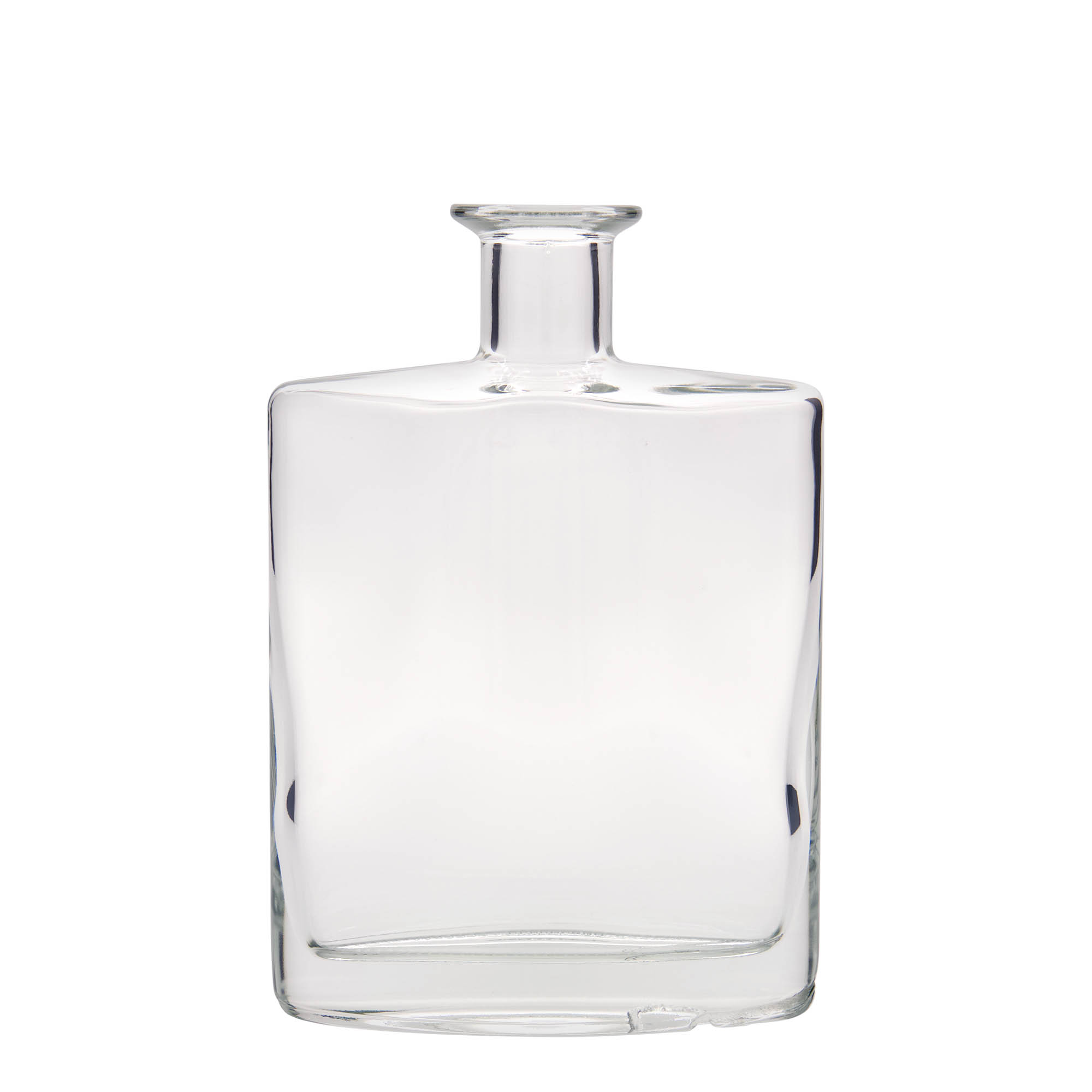 Bouteille en verre 700 ml 'Zorbas', ovale, ouverture : bouchon en liège Bouteille en verre 700 ml 'Zorbas', ovale, ouverture : bouchon en liège