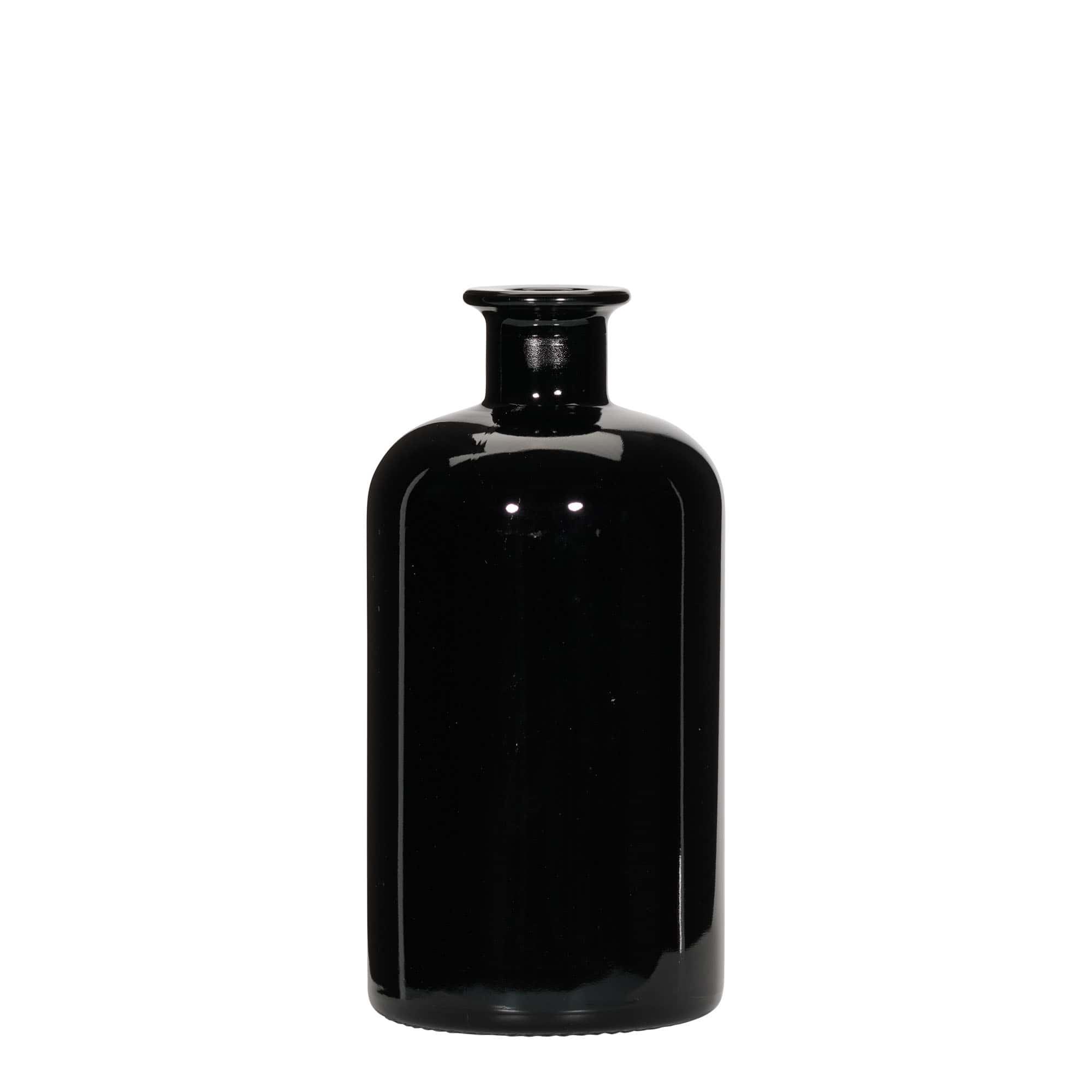 Bouteille en verre apothicaire 500 ml, noire, bouchage: bouchon Bouteille en verre apothicaire 500 ml, noire, bouchage: bouchon