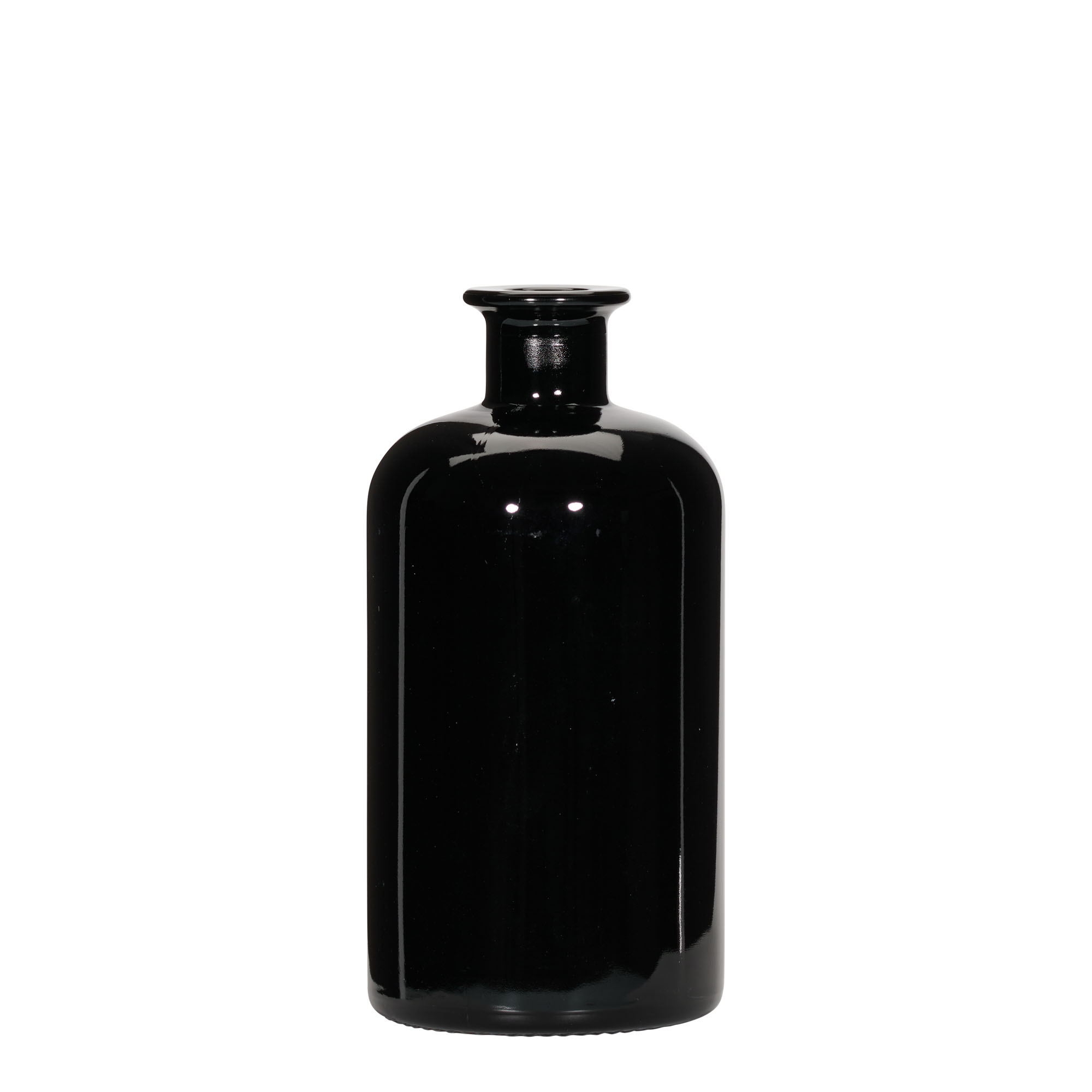 Flacon en verre de 500 ml, apothicaire, noir, ouverture : bouchon en liège Flacon en verre de 500 ml, apothicaire, noir, ouverture : bouchon en liège