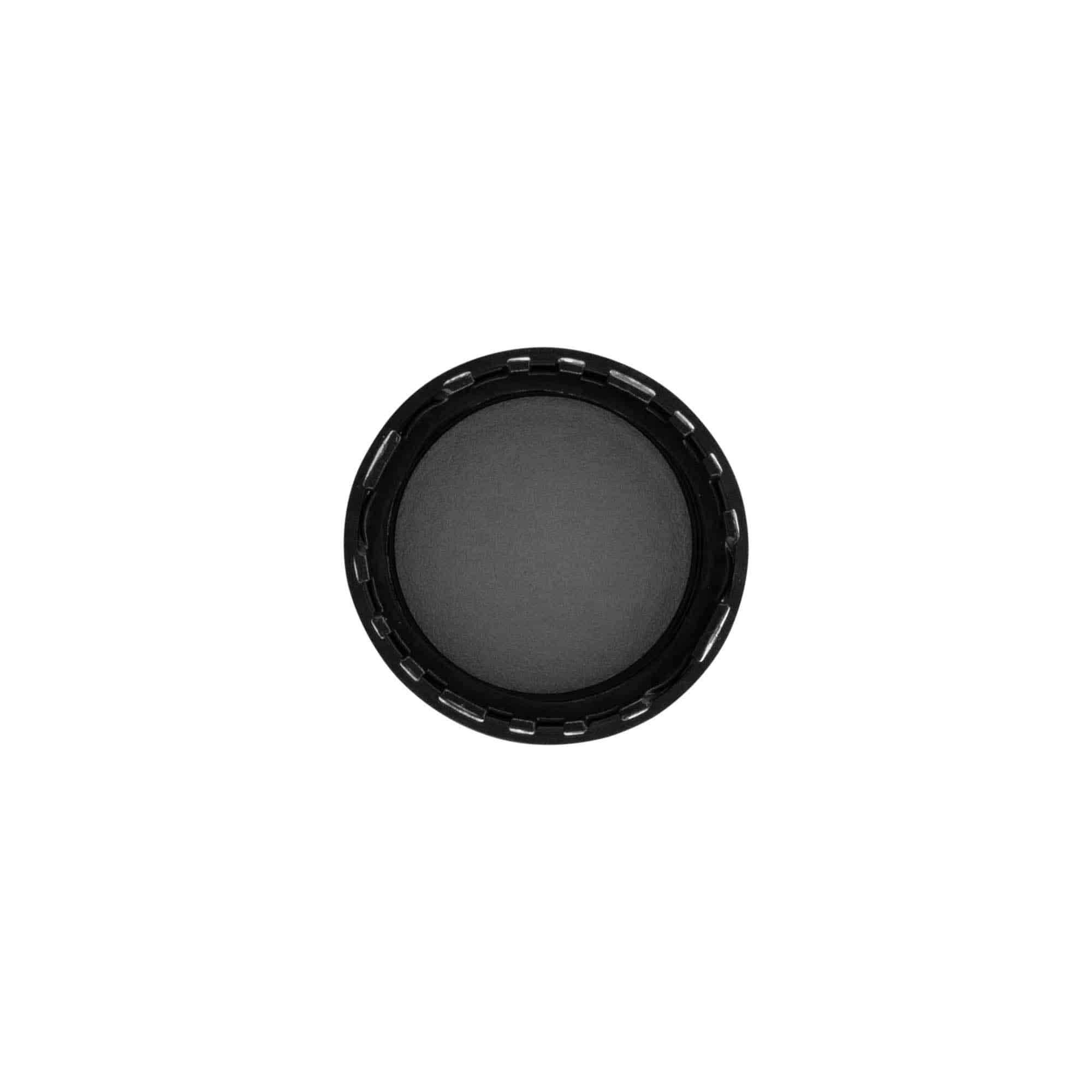 Bougage à vis avec fermeture garantie, plastique PP, noir, pour bouchage: DIN 28