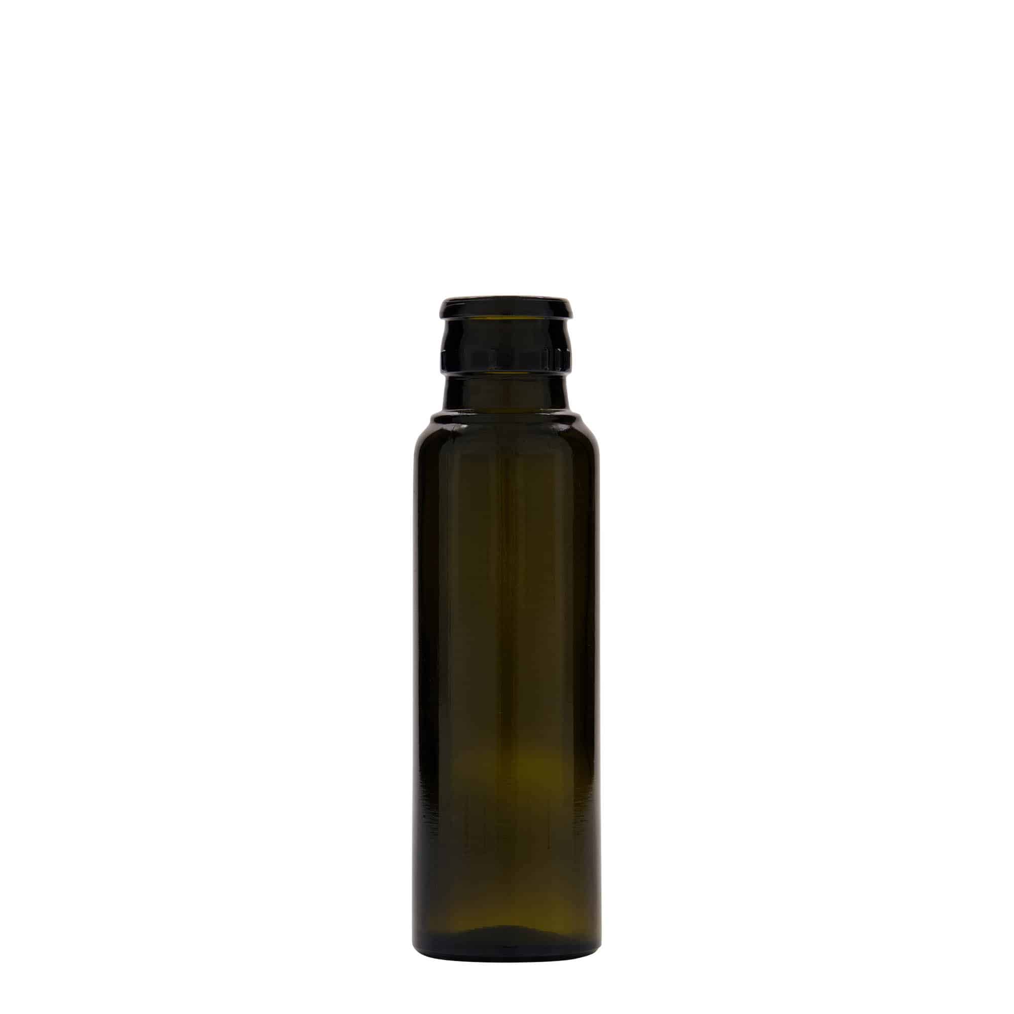 Bouteille de vinaigre / d’huile 100 ml 'Willy New', verre, vert antique, bouchage: DOP Bouteille de vinaigre / d’huile 100 ml 'Willy New', verre, vert antique, bouchage: DOP