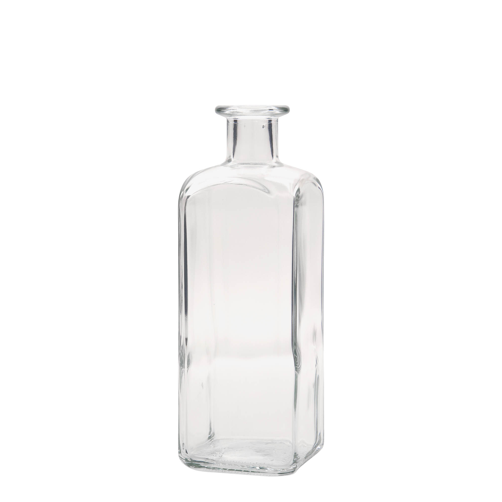 Bouteille en verre 500 ml Apotheker Carré, carrée, ouverture : liège Bouteille en verre 500 ml Apotheker Carré, carrée, ouverture : liège