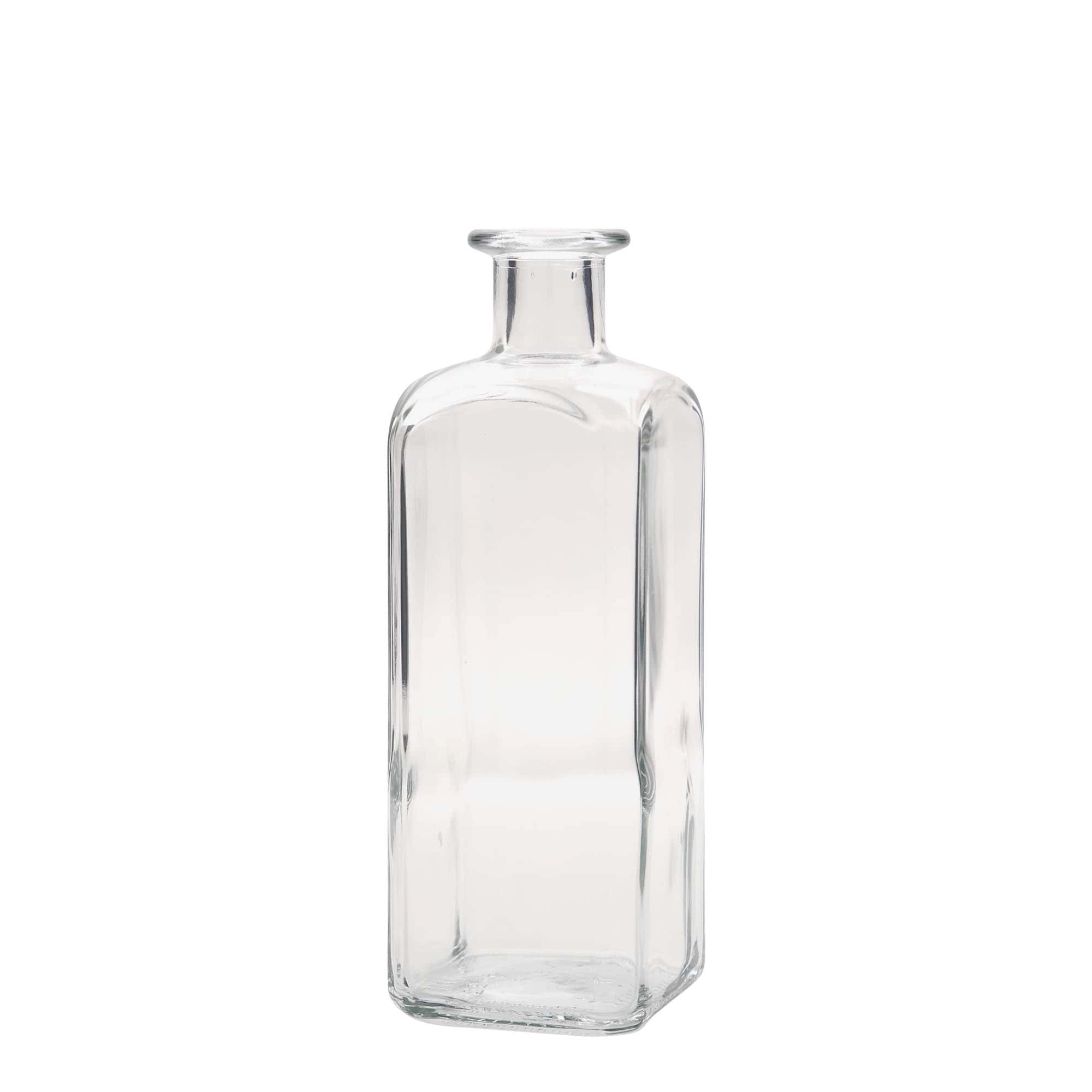 Bouteille en verre 500 ml Apotheker Carré, carrée, ouverture : liège
