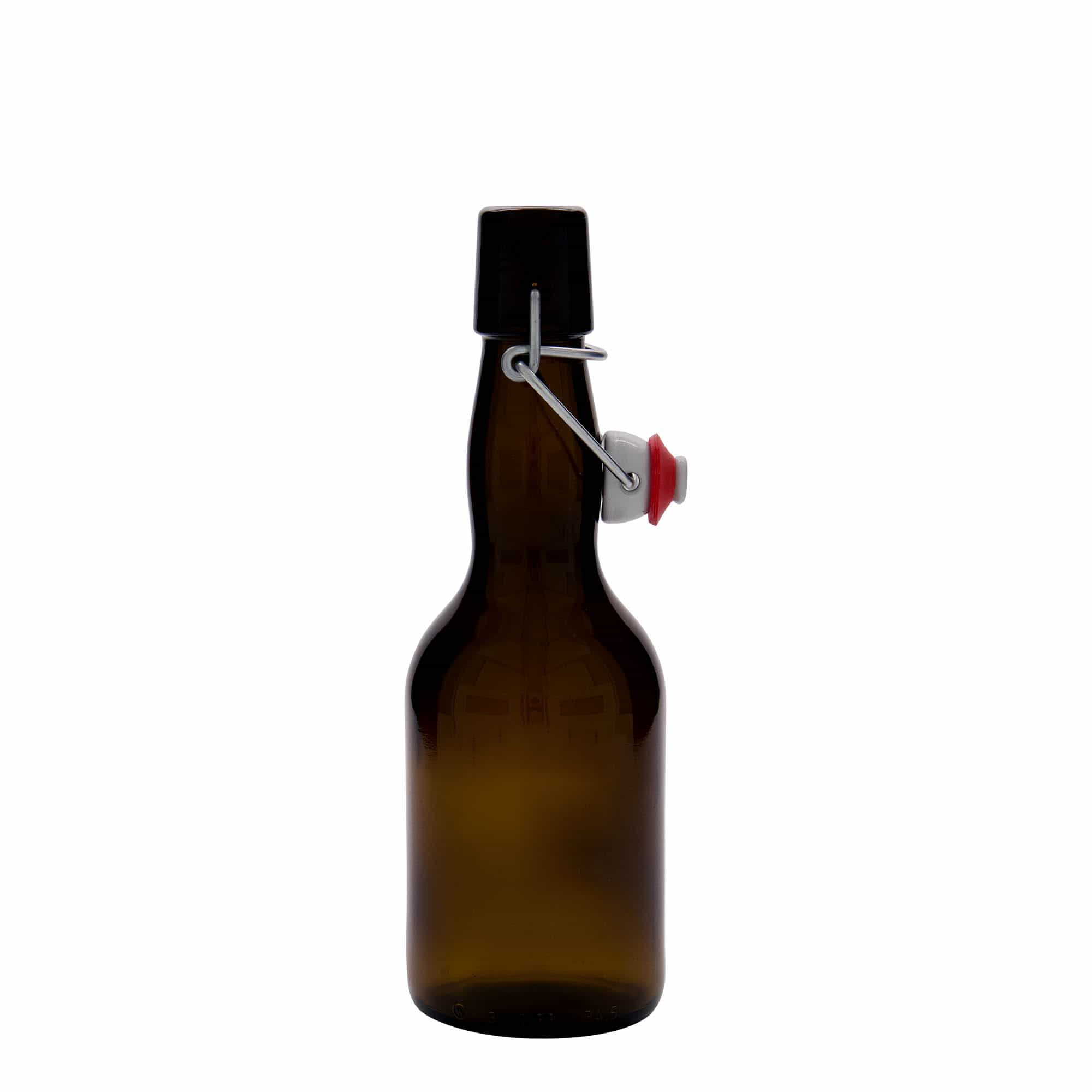 Bouteille de bière 330 ml col évasé, verre, brun, ouverture : fermeture à bascule