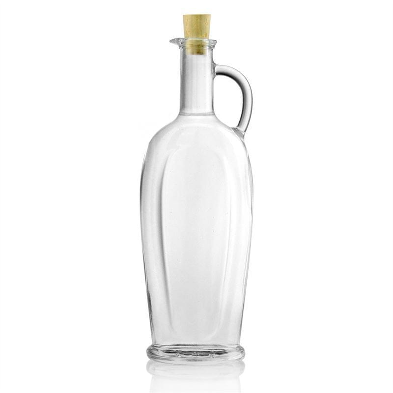 Bouteille en verre 500 ml 'Eleganta', ovale, ouverture : bouchon en liège