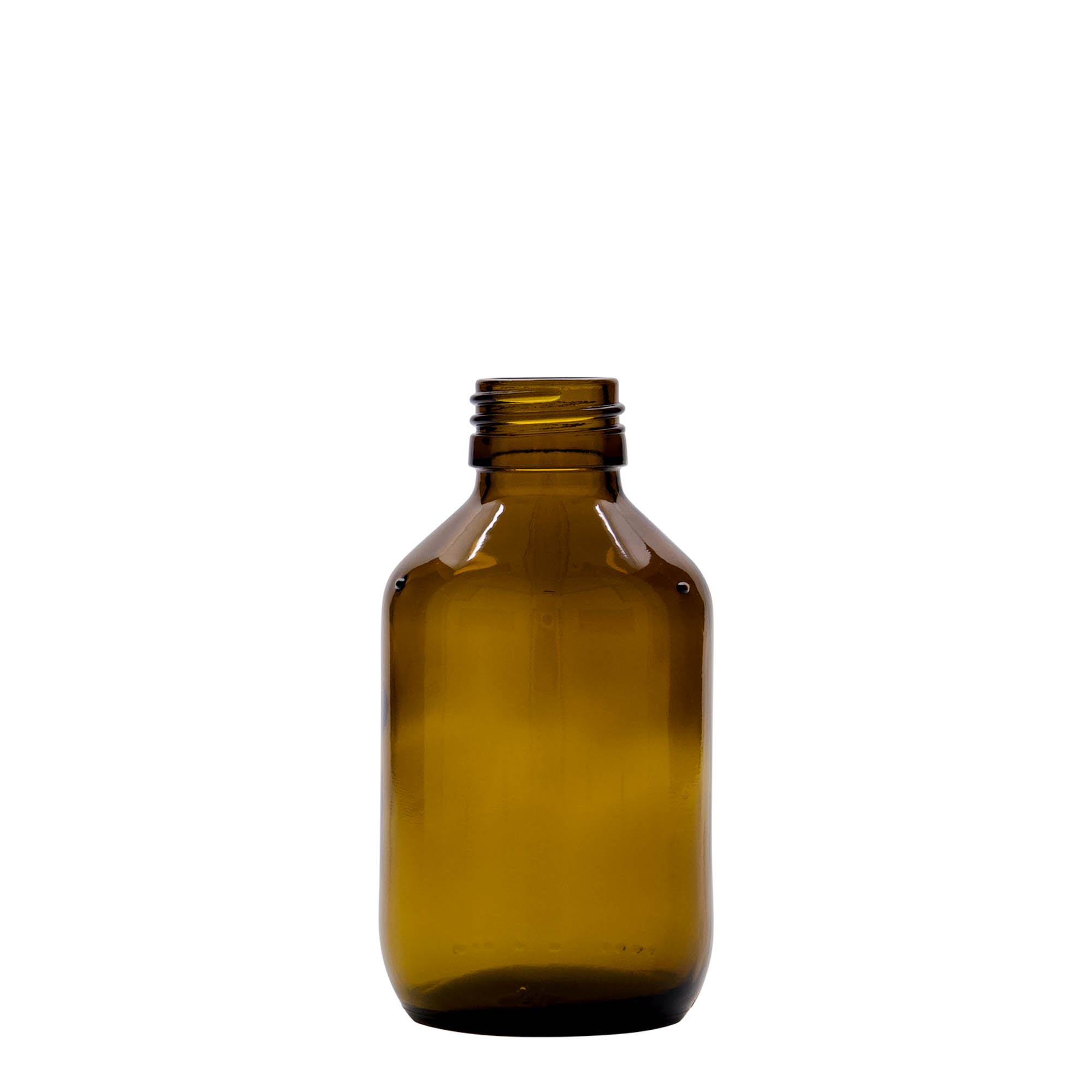 Flacon médical 150 ml, brun, verre, ouverture : PP 28 Flacon médical 150 ml, brun, verre, ouverture : PP 28