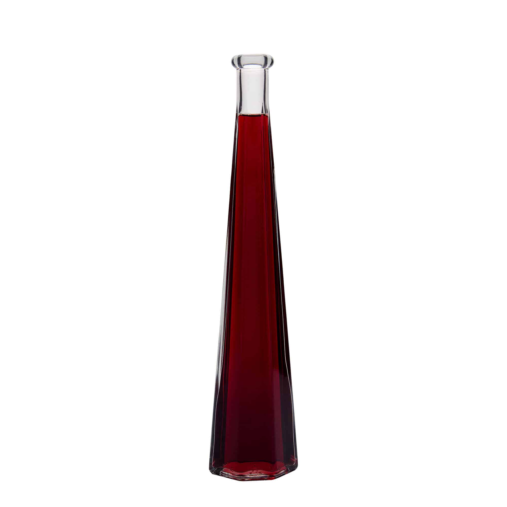 Bouteille en verre 200 ml 'Dama Sexta', hexagonale, ouverture : bouchon en liège