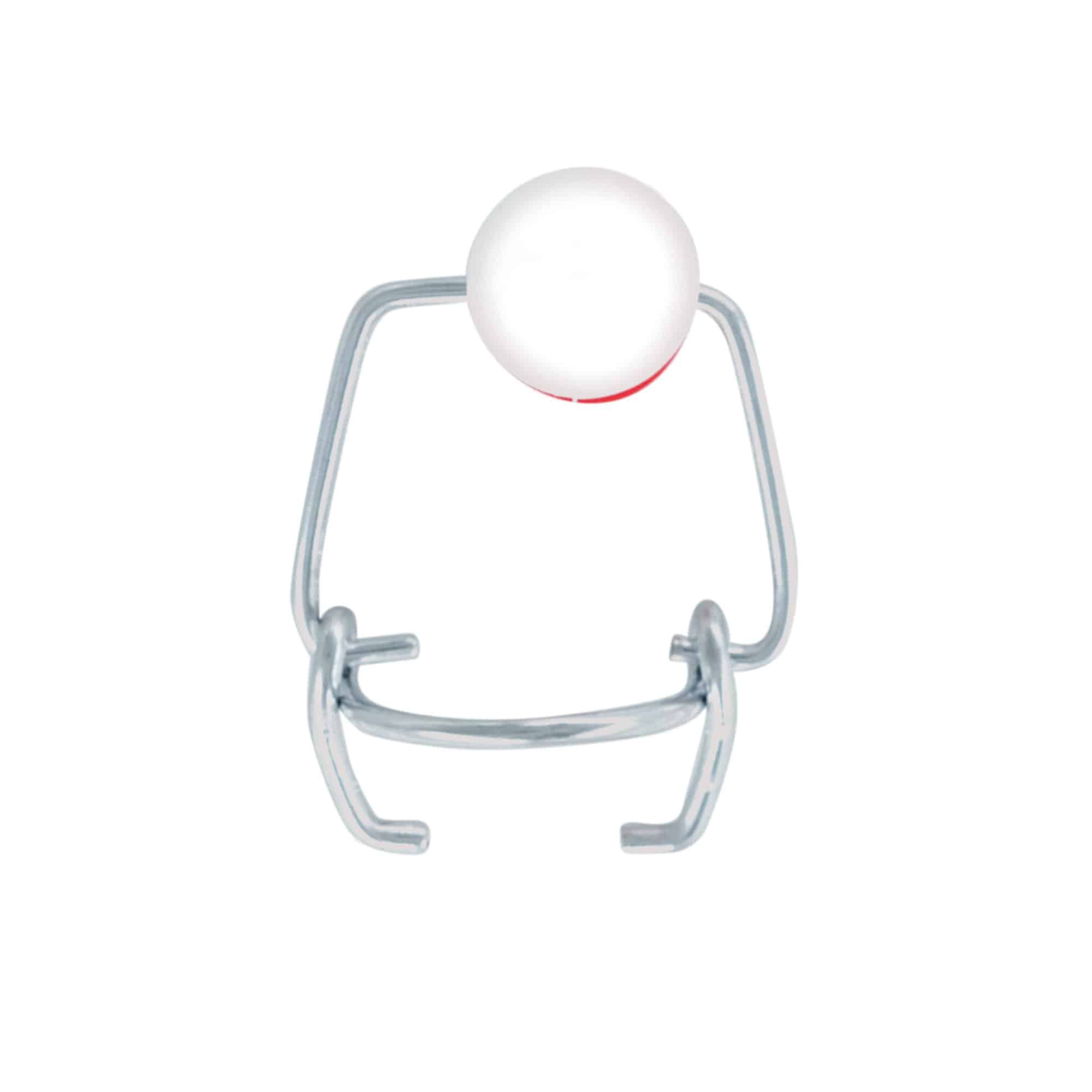 Fermeture à clip Mini, plastique, rouge-blanc