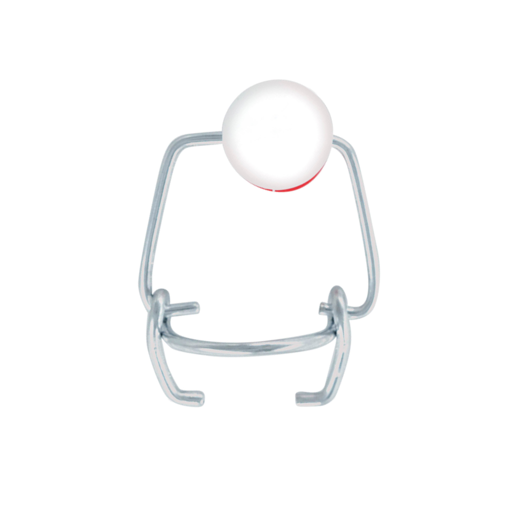 Fermeture à clip Mini, plastique, rouge-blanc Fermeture à clip Mini, plastique, rouge-blanc
