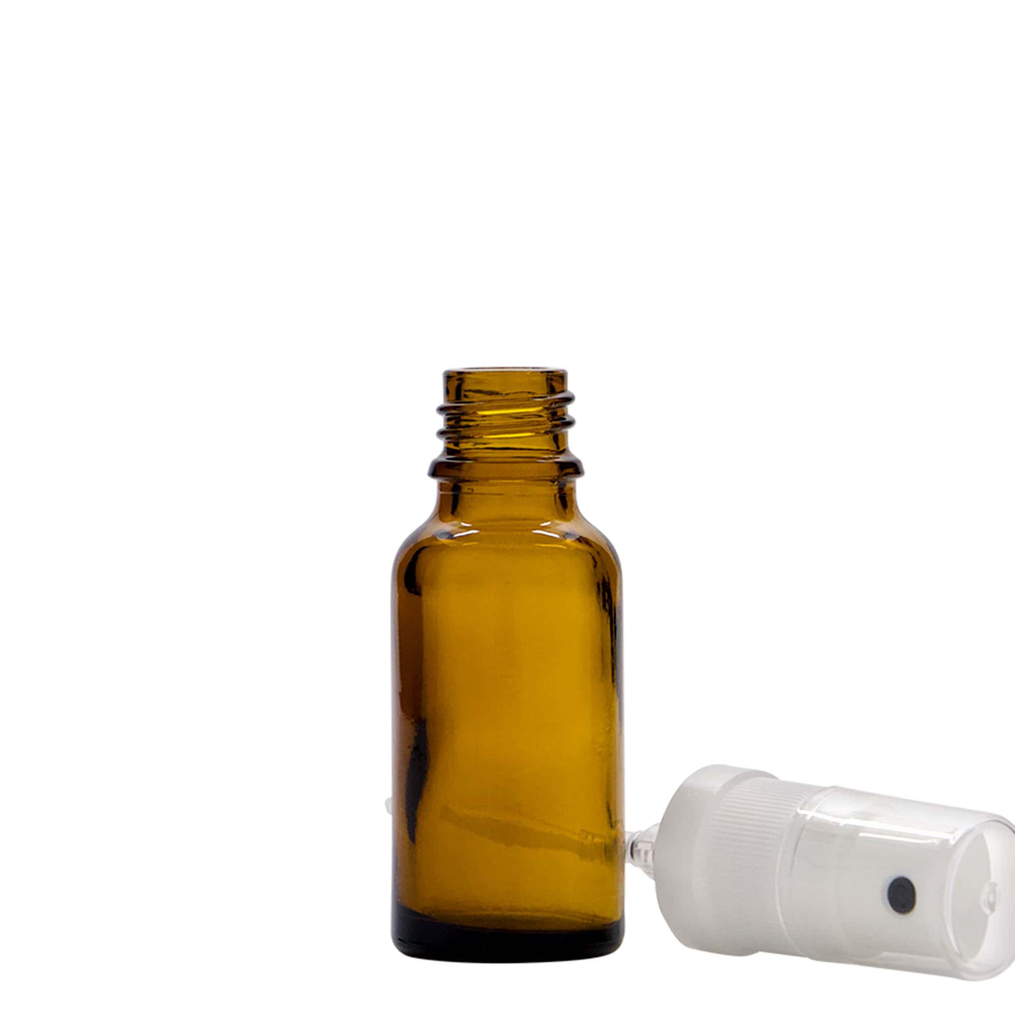 Flacon pulvérisateur 20 ml Médical, verre, brun, embout : DIN 18