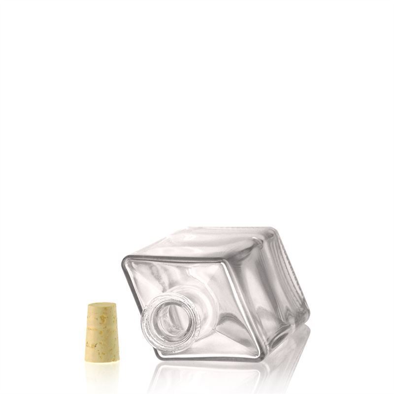 Bouteille en verre 500 ml « Riva », en forme de losange, ouverture : bouchon en liège Bouteille en verre 500 ml « Riva », en forme de losange, ouverture : bouchon en liège
