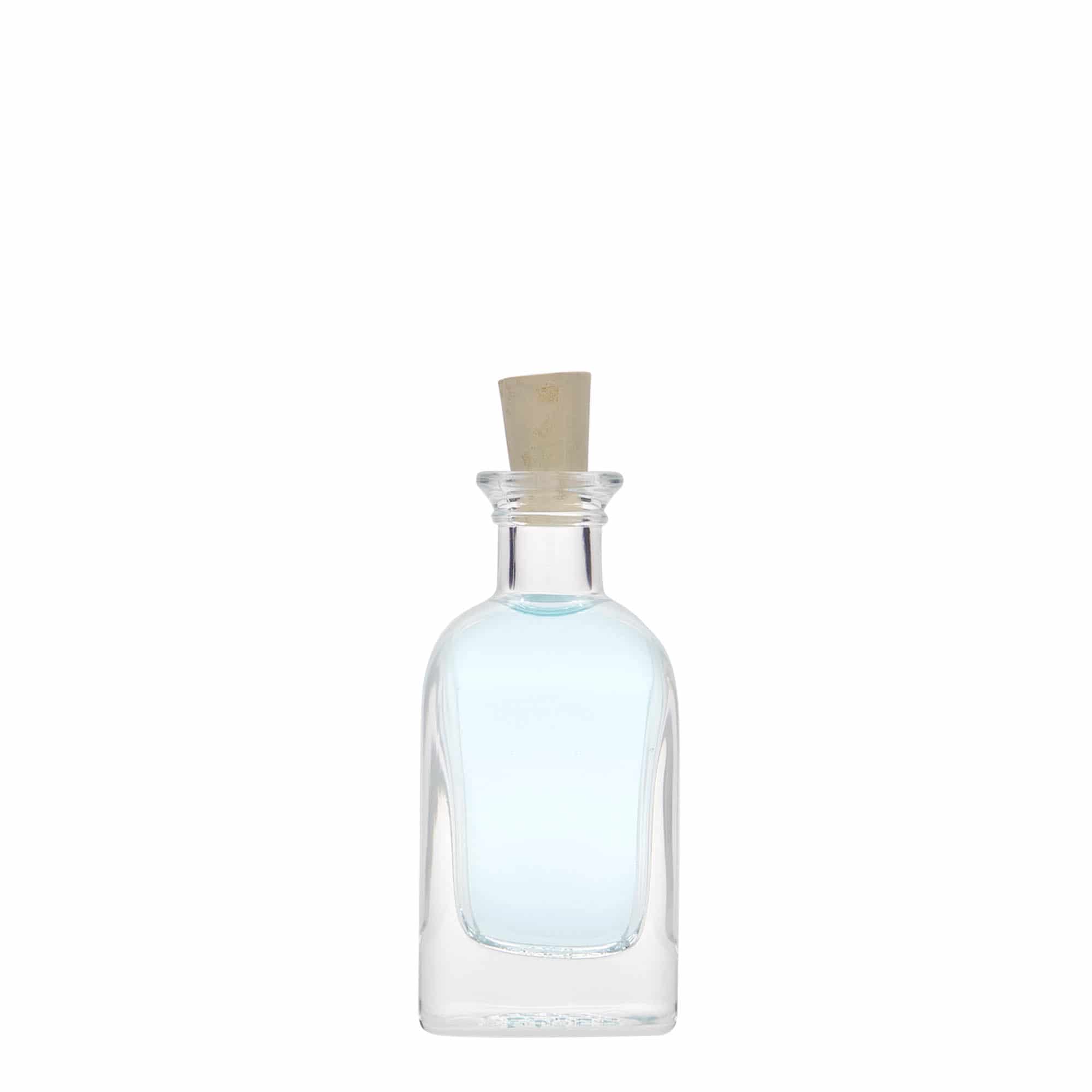 Bouteille en verre apothicaire 'Carré', carrée 40 ml, bouchage: bouchon