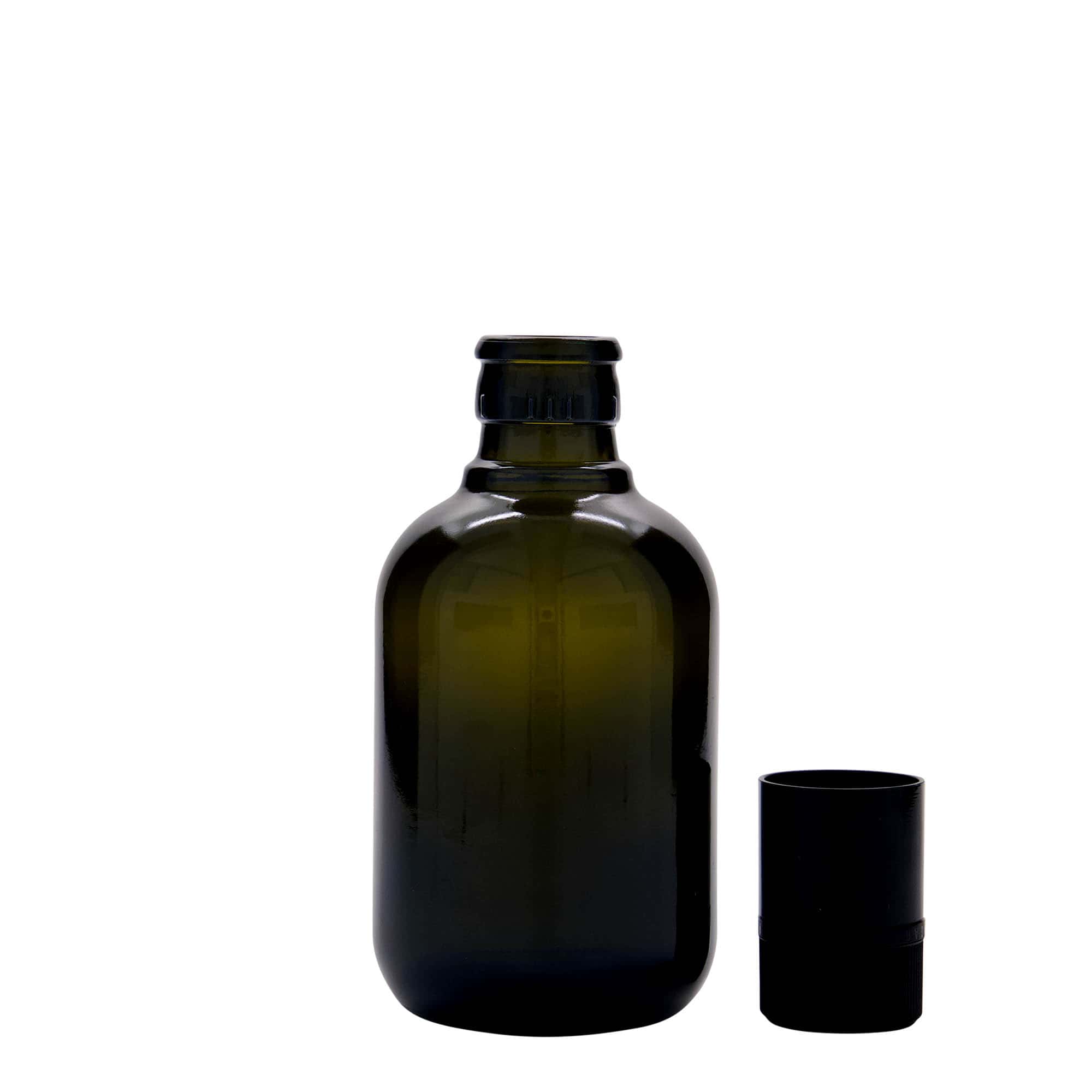 Flacon de vinaigre/huile 250 ml 'Biolio', verre, vert antique, embouchure : DOP