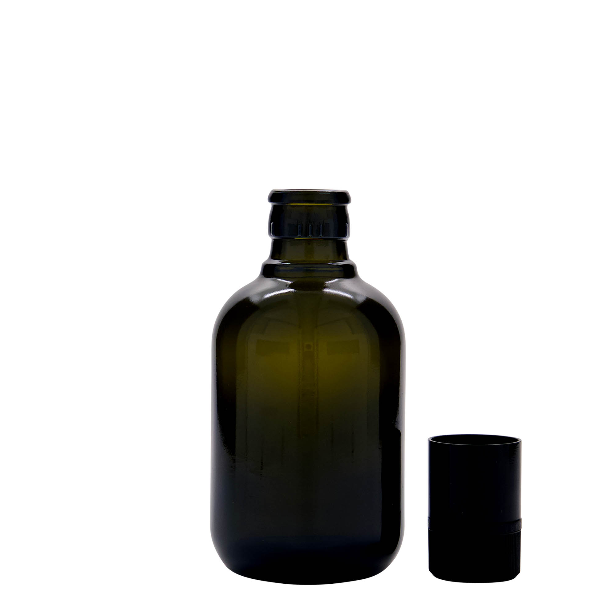 Flacon de vinaigre/huile 250 ml « Biolio », verre, vert antique, embouchure : DOP
