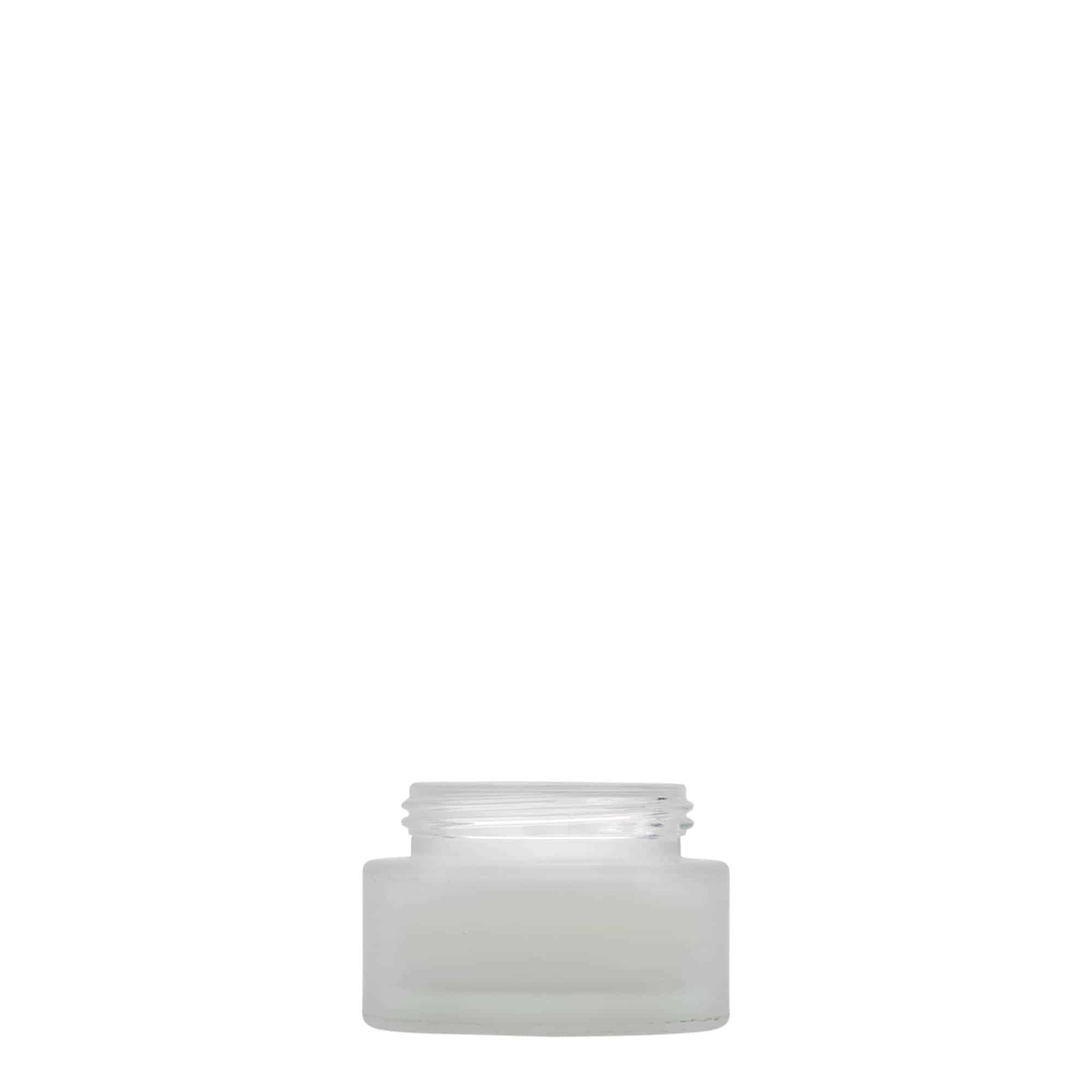 15 ml pot « Édition Platine », verre, givré, ouverture : fermeture à vis