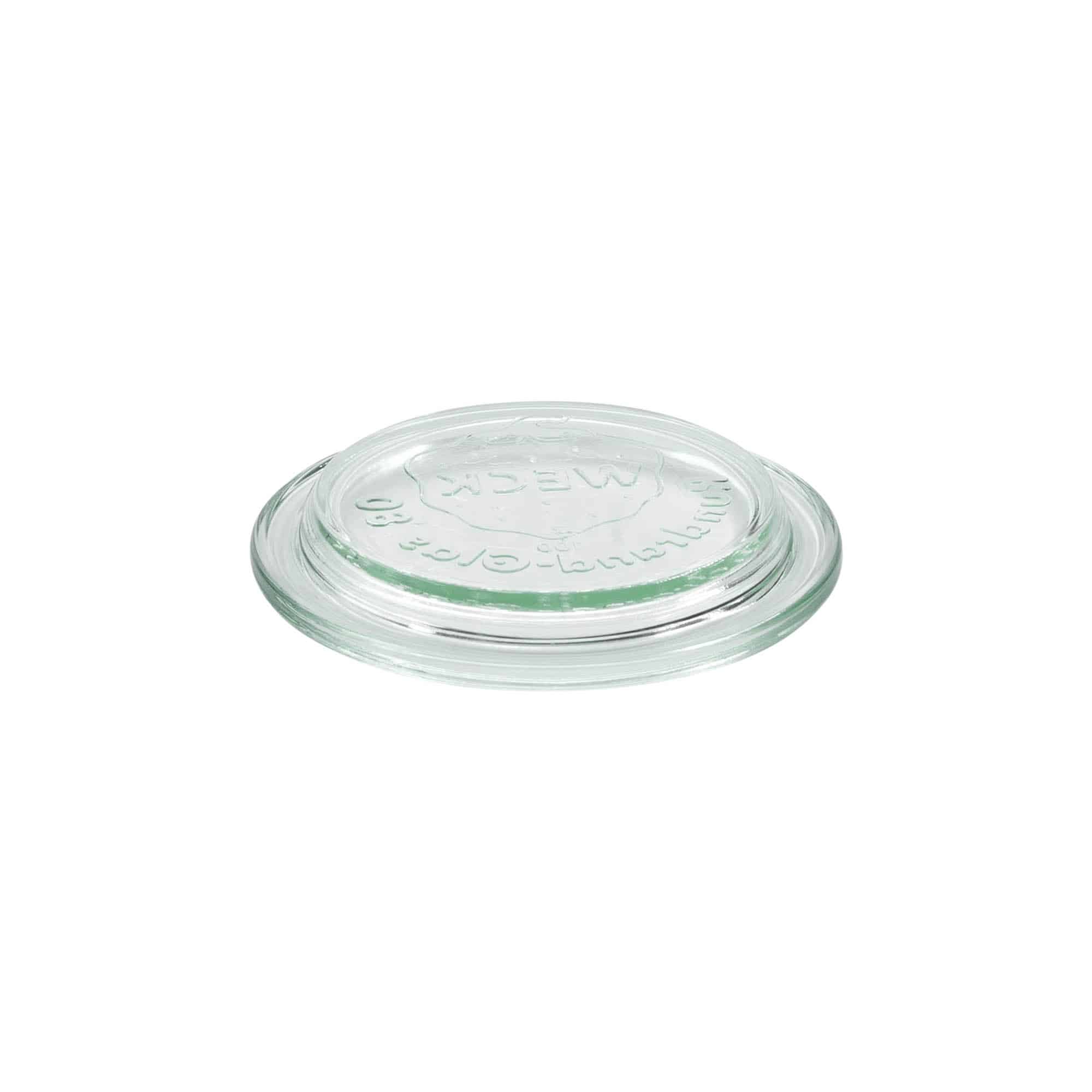 Couvercle en verre WECK aux bords arrondis, pour bouchage: RR80