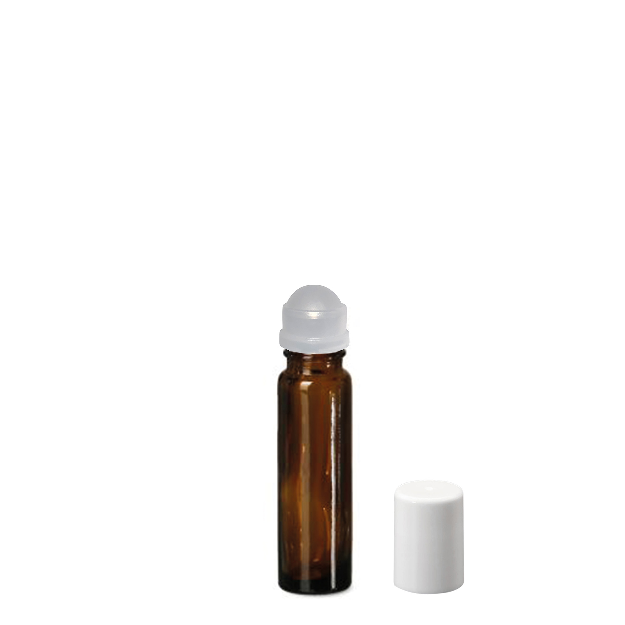 Flacon roll-on 10 ml, verre, brun, ouverture : bouchon à vis