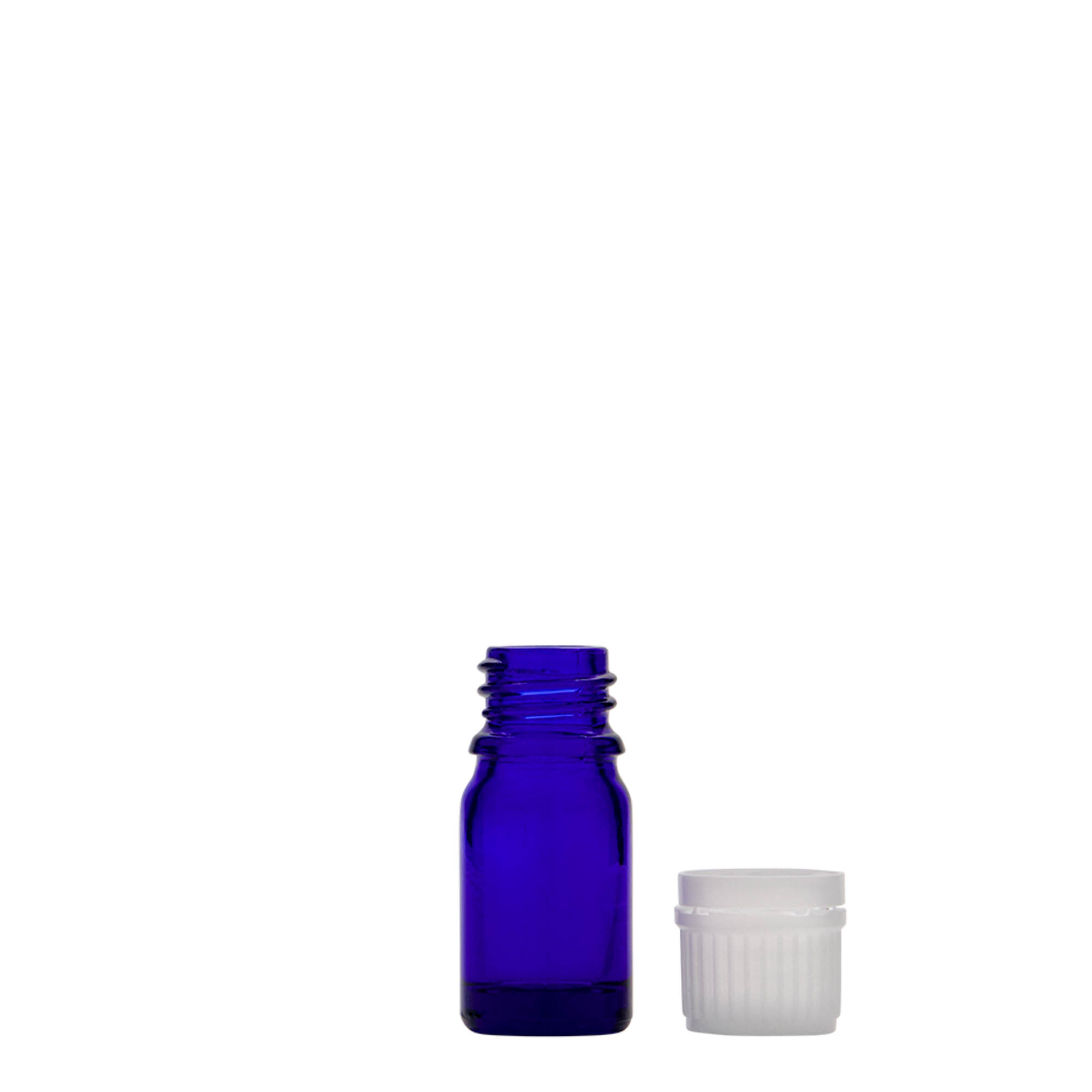 Flacon médical 5 ml, verre, bleu royal, ouverture : DIN 18 Flacon médical 5 ml, verre, bleu royal, ouverture : DIN 18