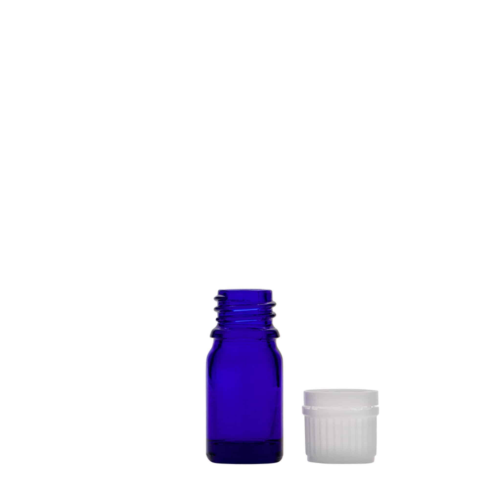 Flacon médical 5 ml, verre, bleu royal, ouverture : DIN 18