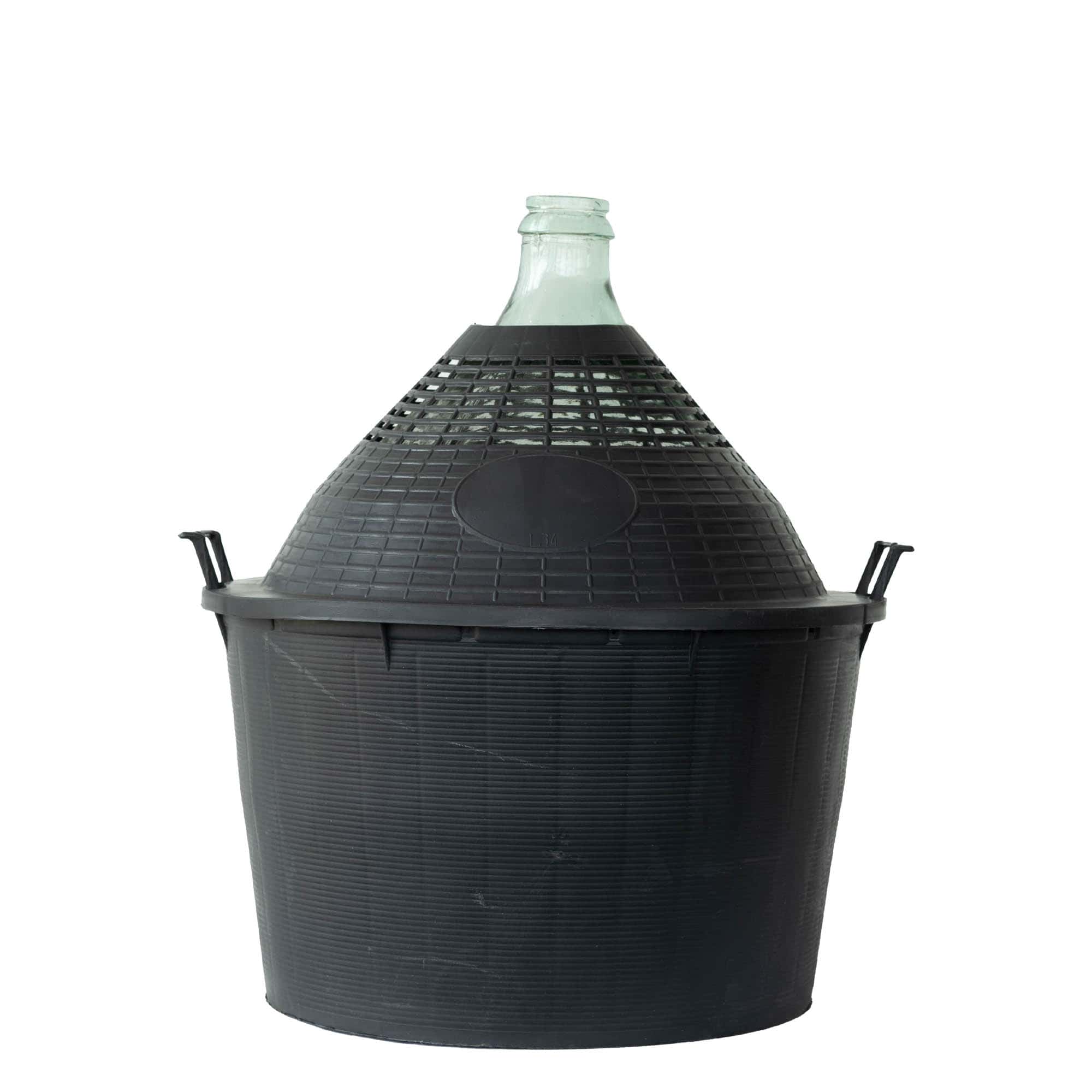 Dame-jeanne 34 l à col étroit, verre, bouchage: couvercle cloche