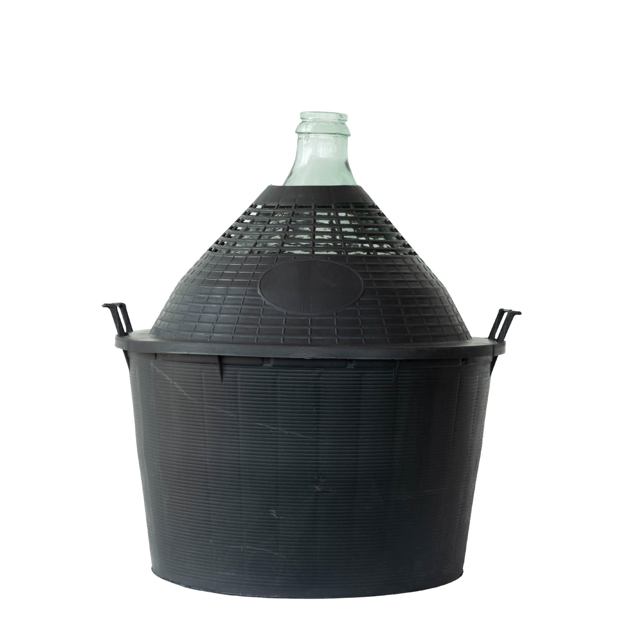 34 l bouteille ballon à col étroit, verre, ouverture : couvercle à emboîtement