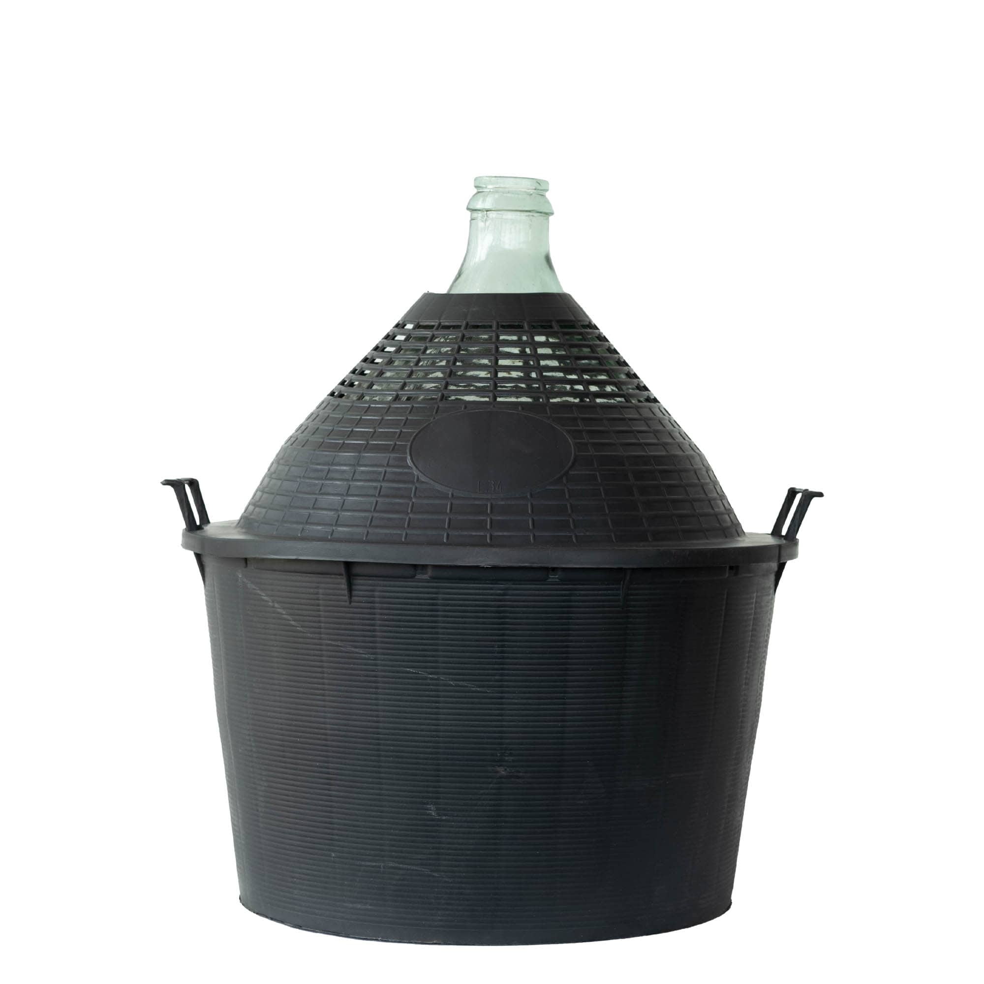 34 l bouteille ballon à col étroit, verre, ouverture : couvercle à emboîtement