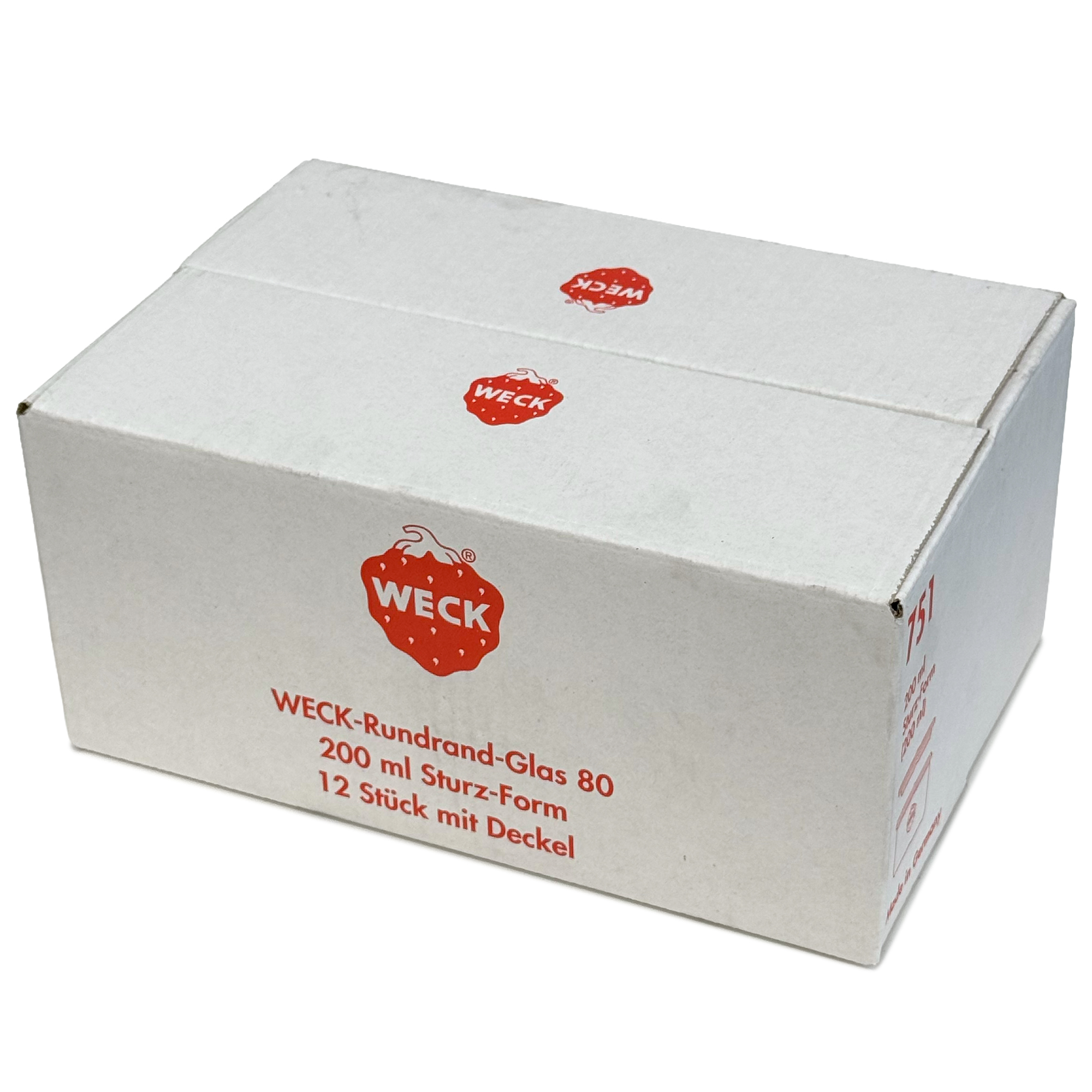 12x 200 ml bocal WECK à renversement avec couvercle en verre RR 80
