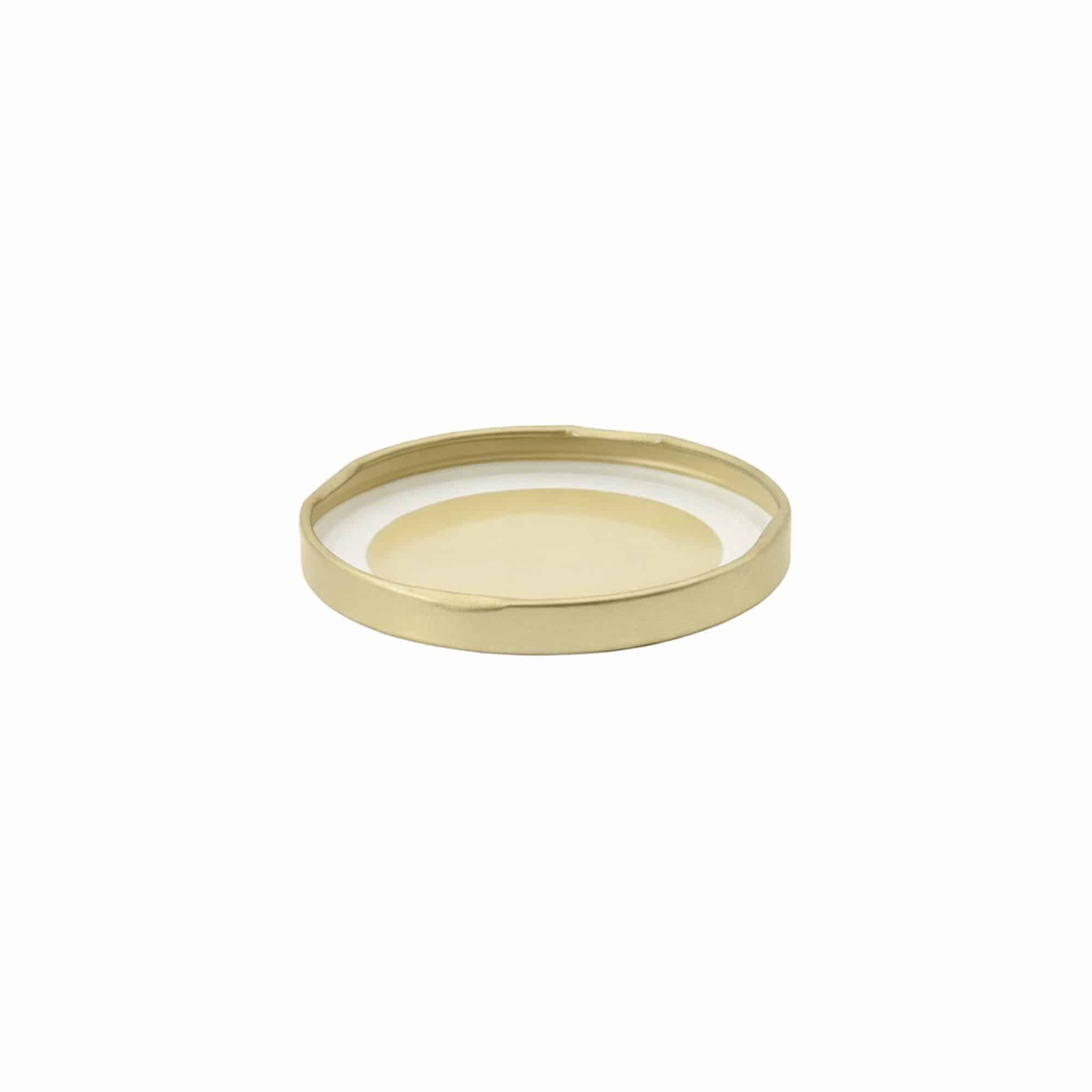 Bouchon à vis, tôle blanche, stérilisable, doré, pour ouverture : TO 66