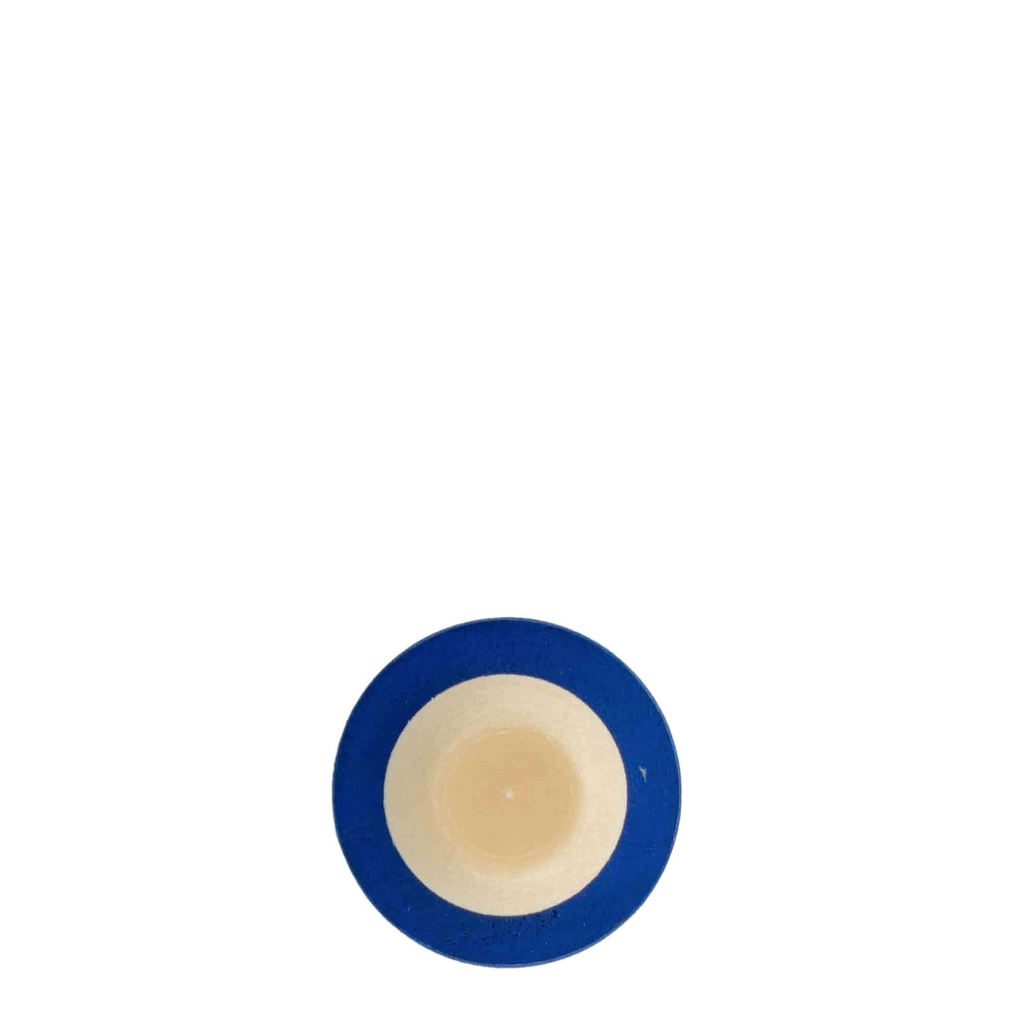 Bouchon à poignée 19 mm, bois, bleu, pour col : liège