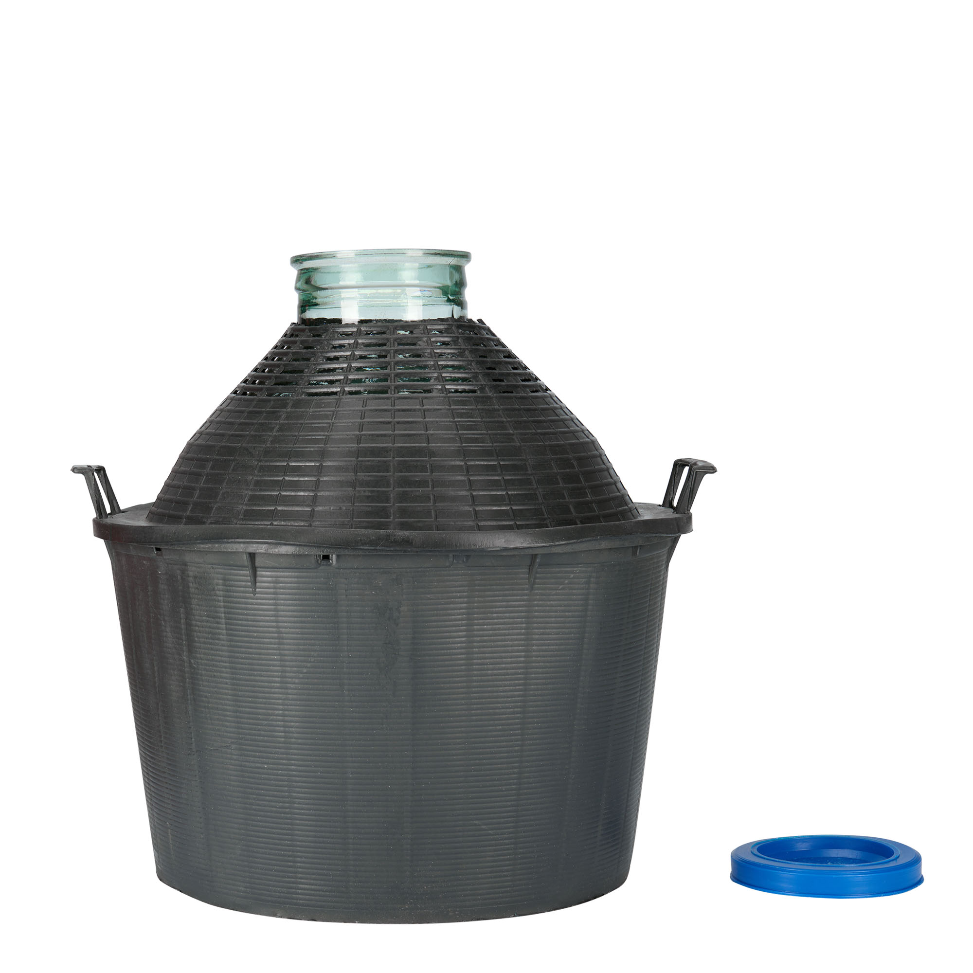 34 l bouteille ballon à col large, verre, ouverture : couvercle à emboîtement