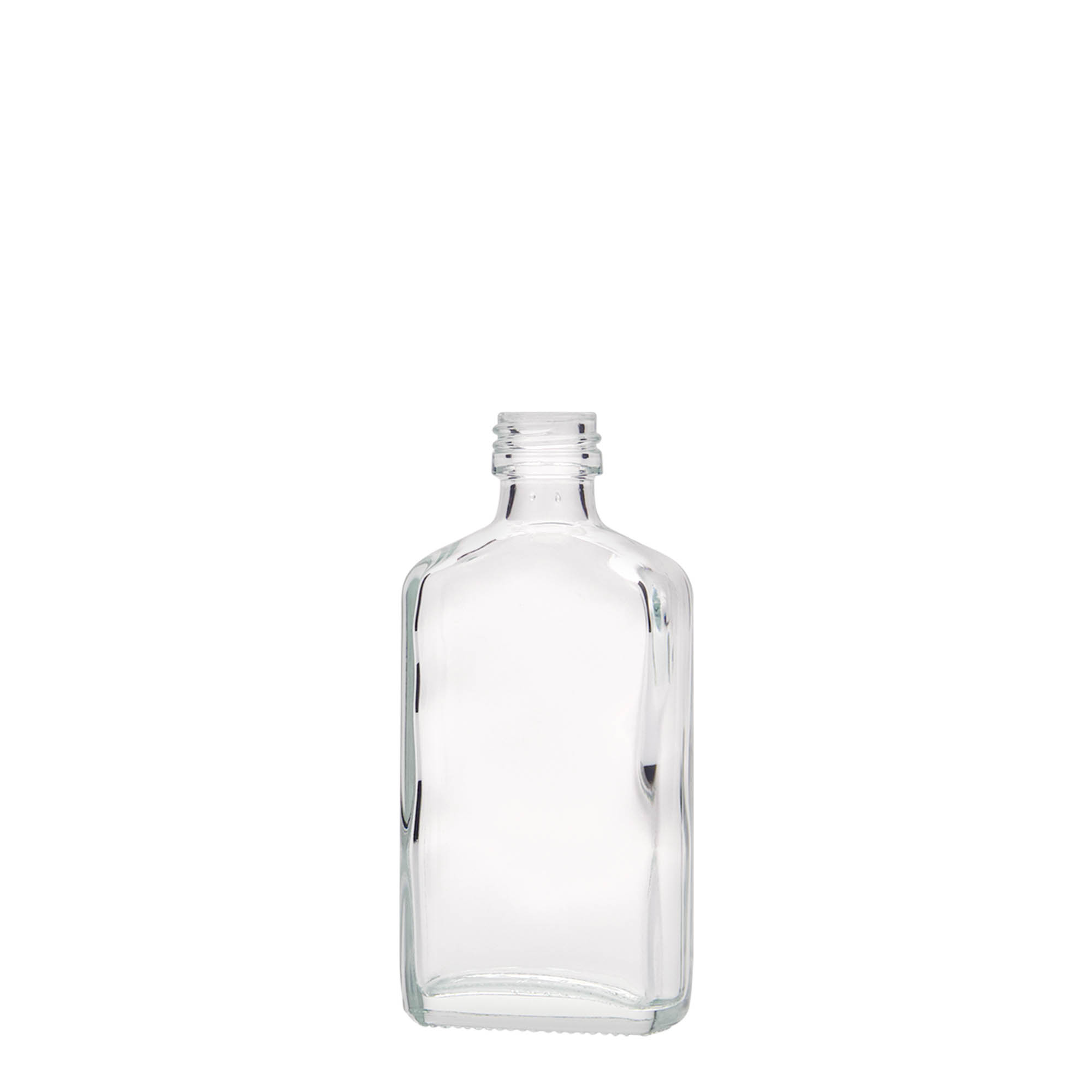 Flacon de poche 50 ml, rectangulaire, verre, embouchure : PP 18