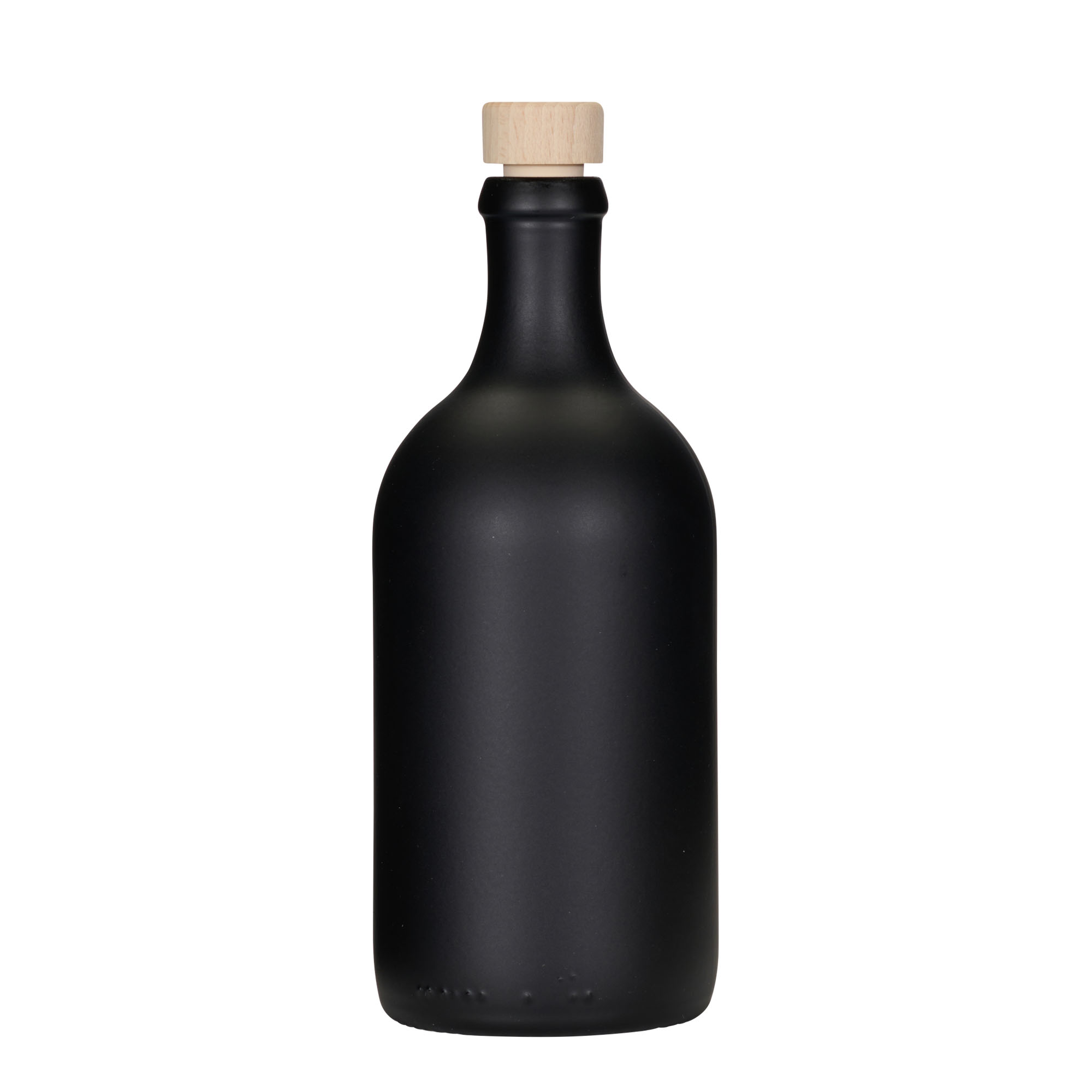 Bouteille en verre 500 ml 'Ginevra Leggera', noire, ouverture : bouchon en liège