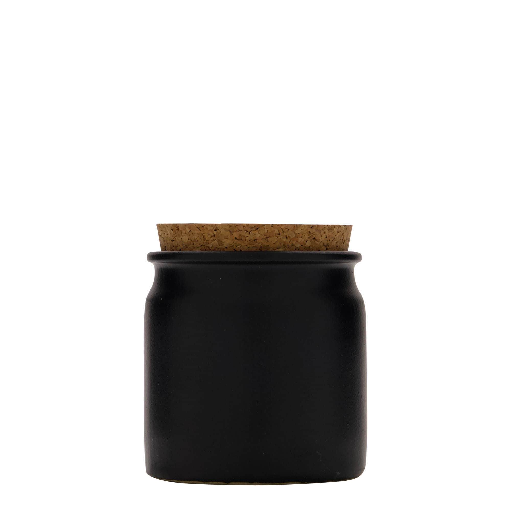 Pot en grès 160 ml, céramique, noir, ouverture : liège