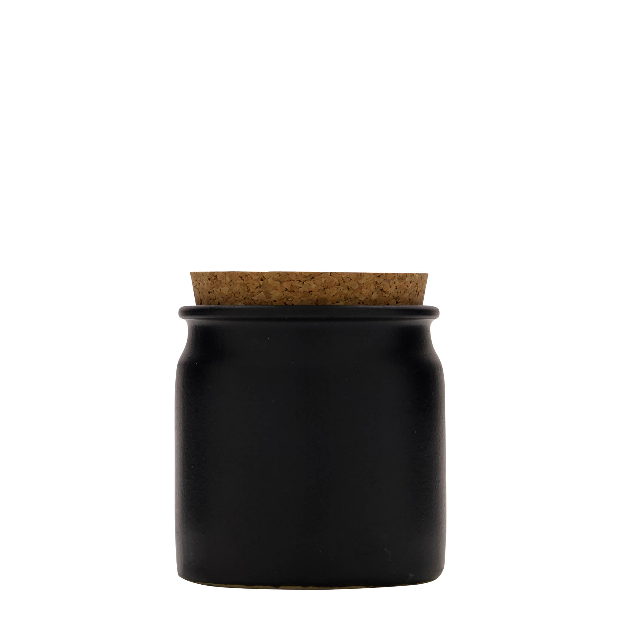Pot en grès 160 ml, céramique, noir, ouverture : liège Pot en grès 160 ml, céramique, noir, ouverture : liège