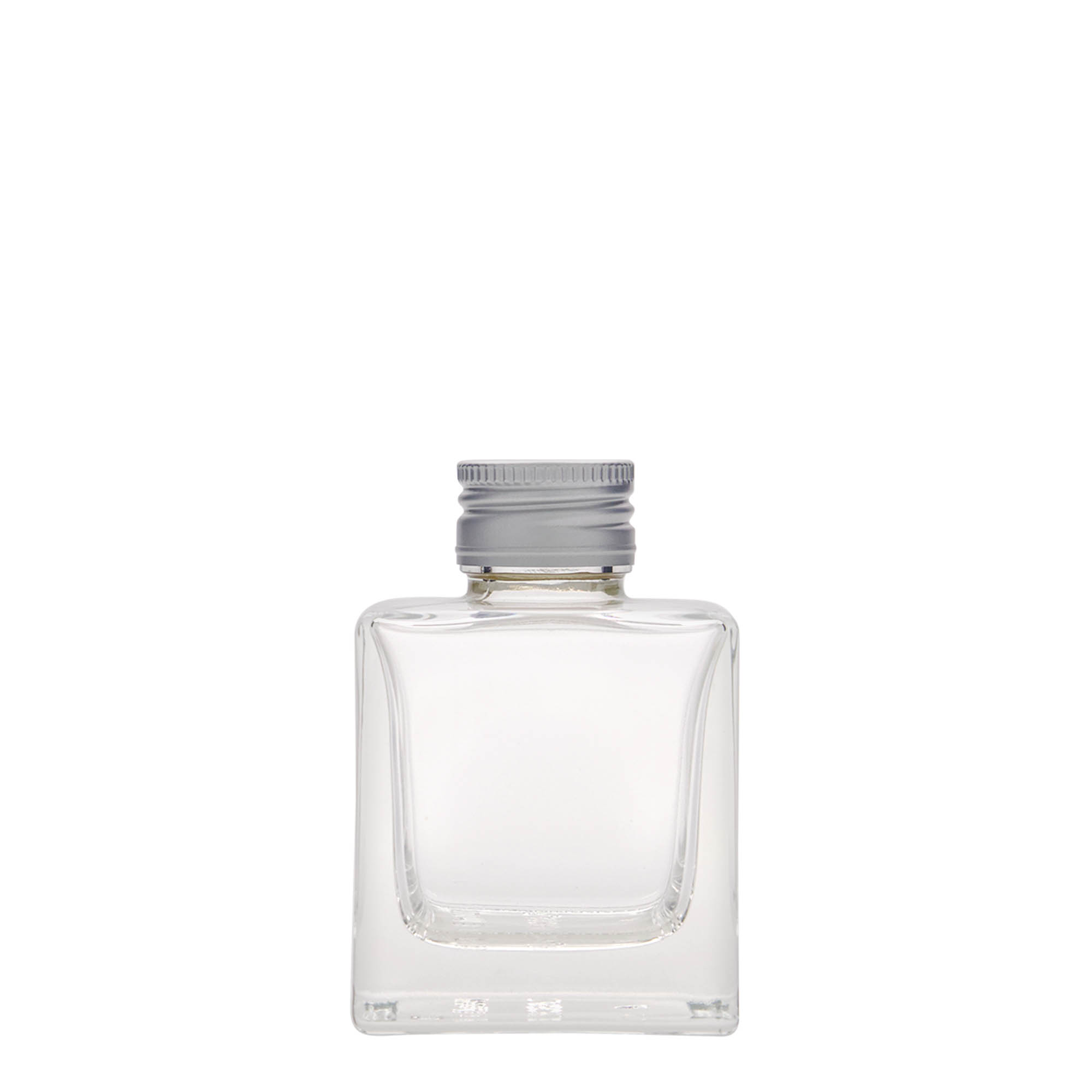 Flacon en verre 100 ml « Cube », carré, ouverture : PP 28 Flacon en verre 100 ml « Cube », carré, ouverture : PP 28