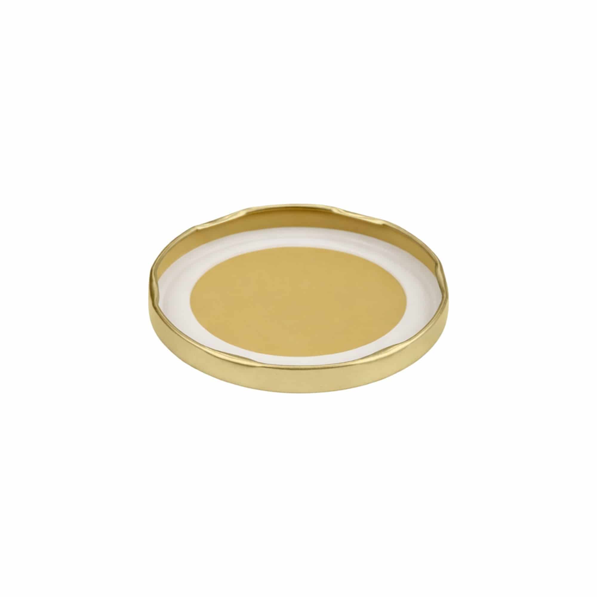 Bouchon à vis, tôle blanche, stérilisable, doré, pour ouverture : TO 82
